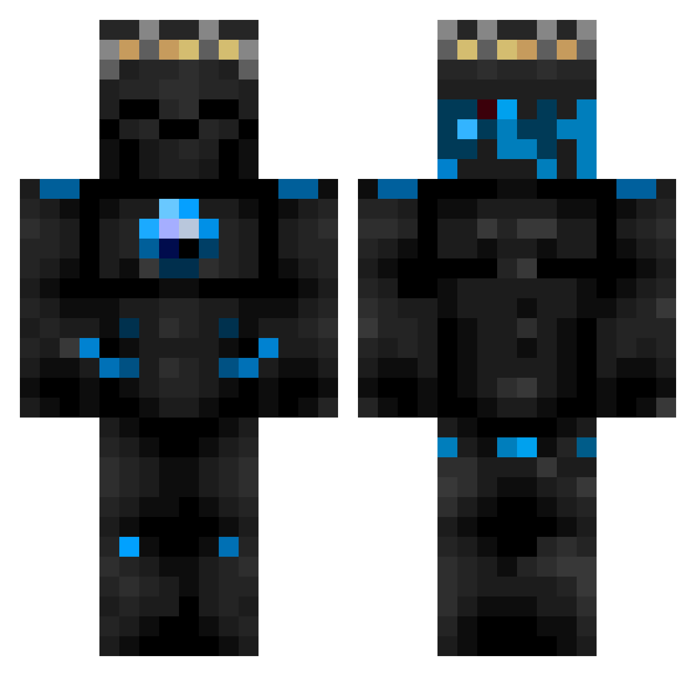 scyBK Minecraft skin, front and back view
