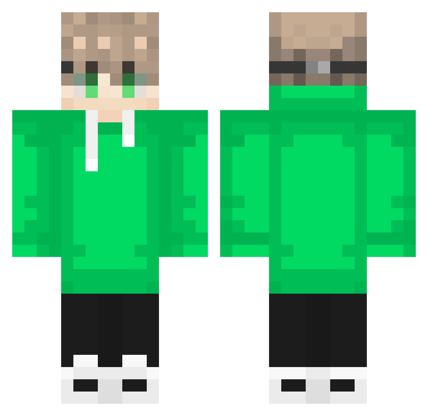 RenTomioka Minecraft skin, front and back view