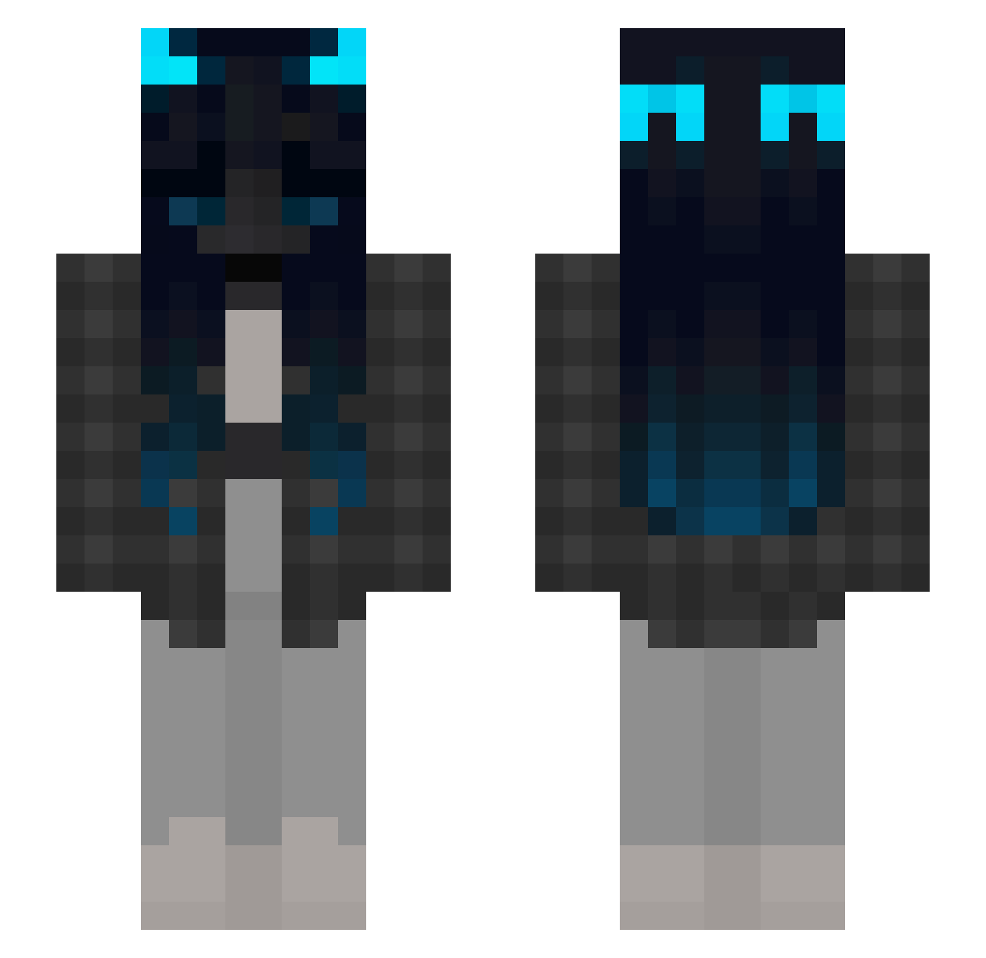 omoricty Minecraft skin, front and back view