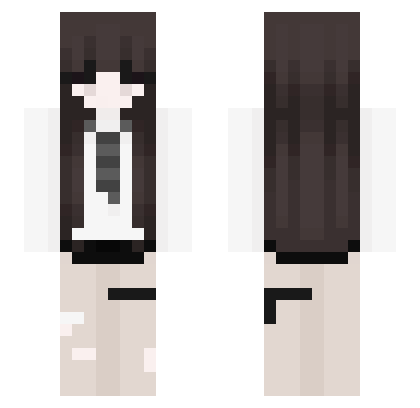 plutosvalentine Minecraft skin, front and back view