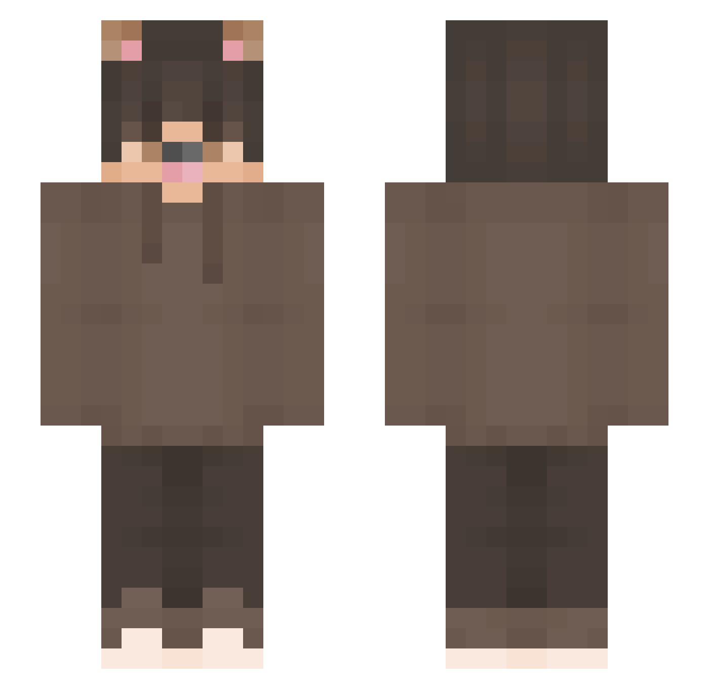 kadokuu Minecraft skin, front and back view