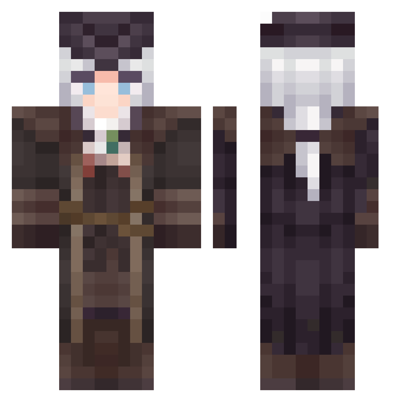 Infern0457 Minecraft skin, front and back view