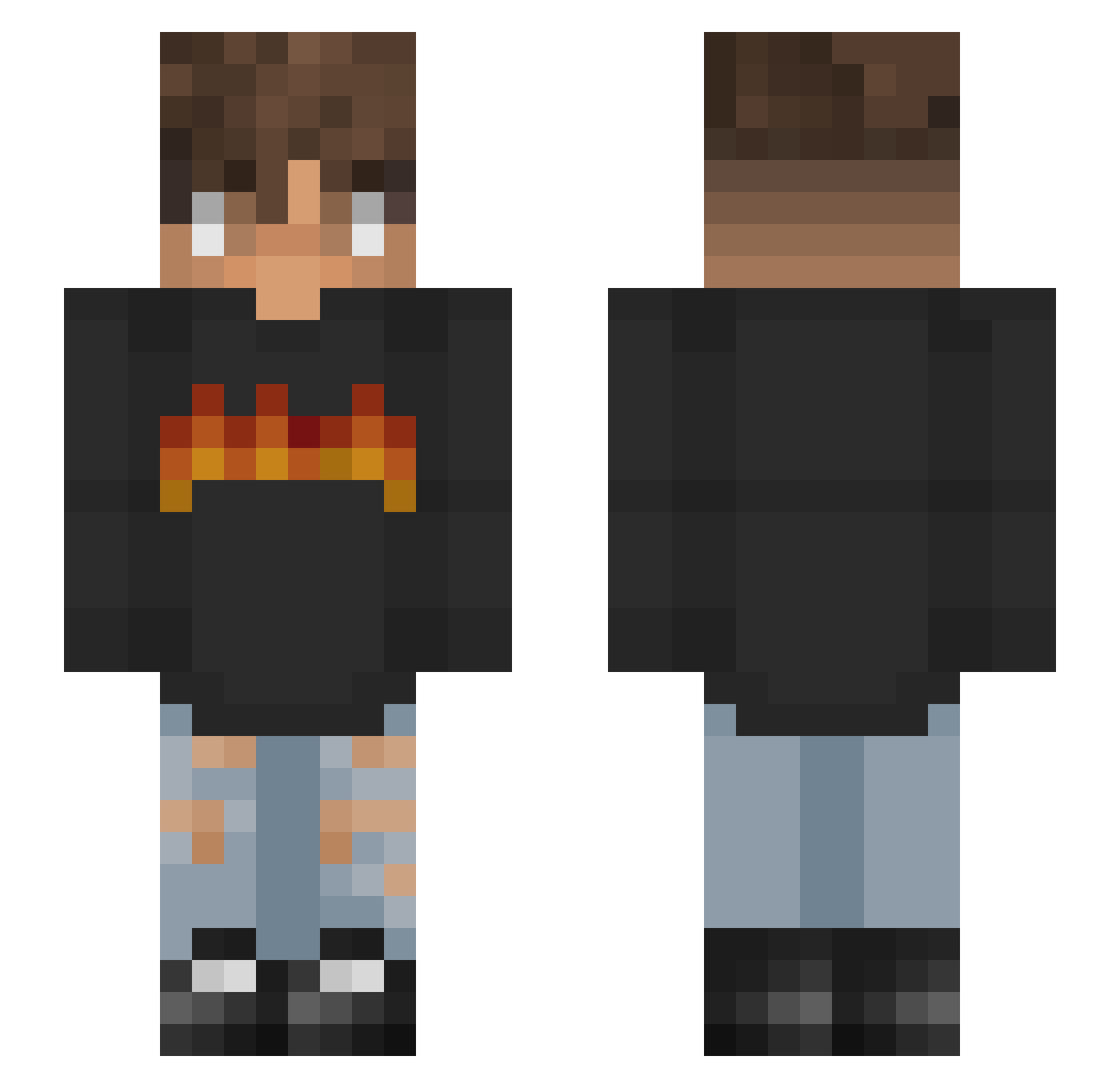 Paas Minecraft skin, front and back view