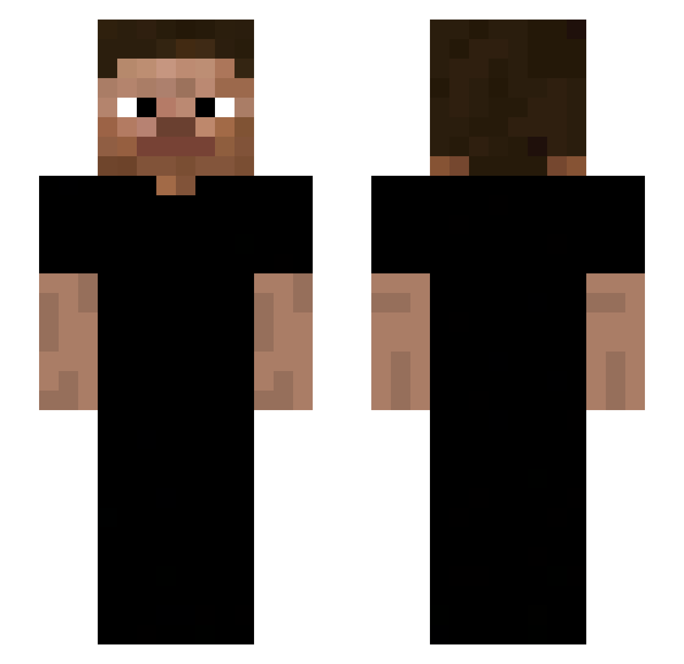 Spookyremu Minecraft skin, front and back view