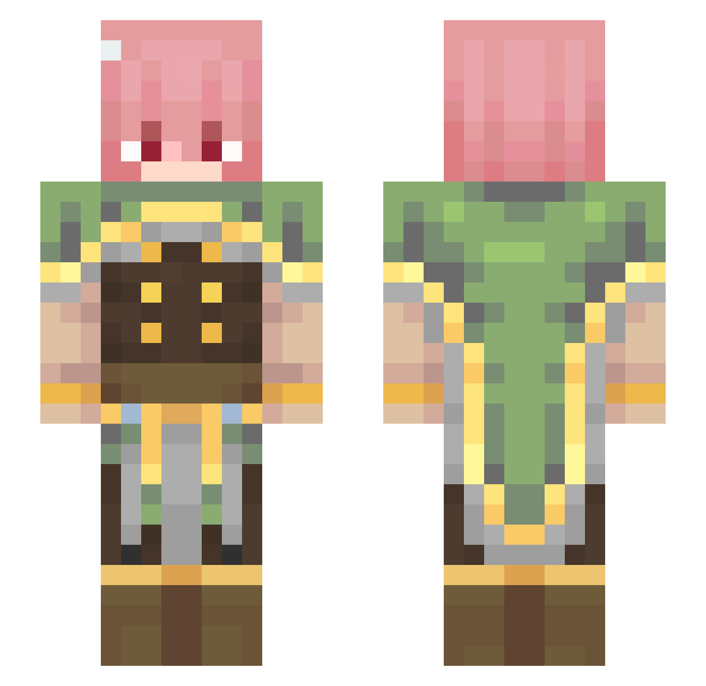 razpberrybubble Minecraft skin, front and back view