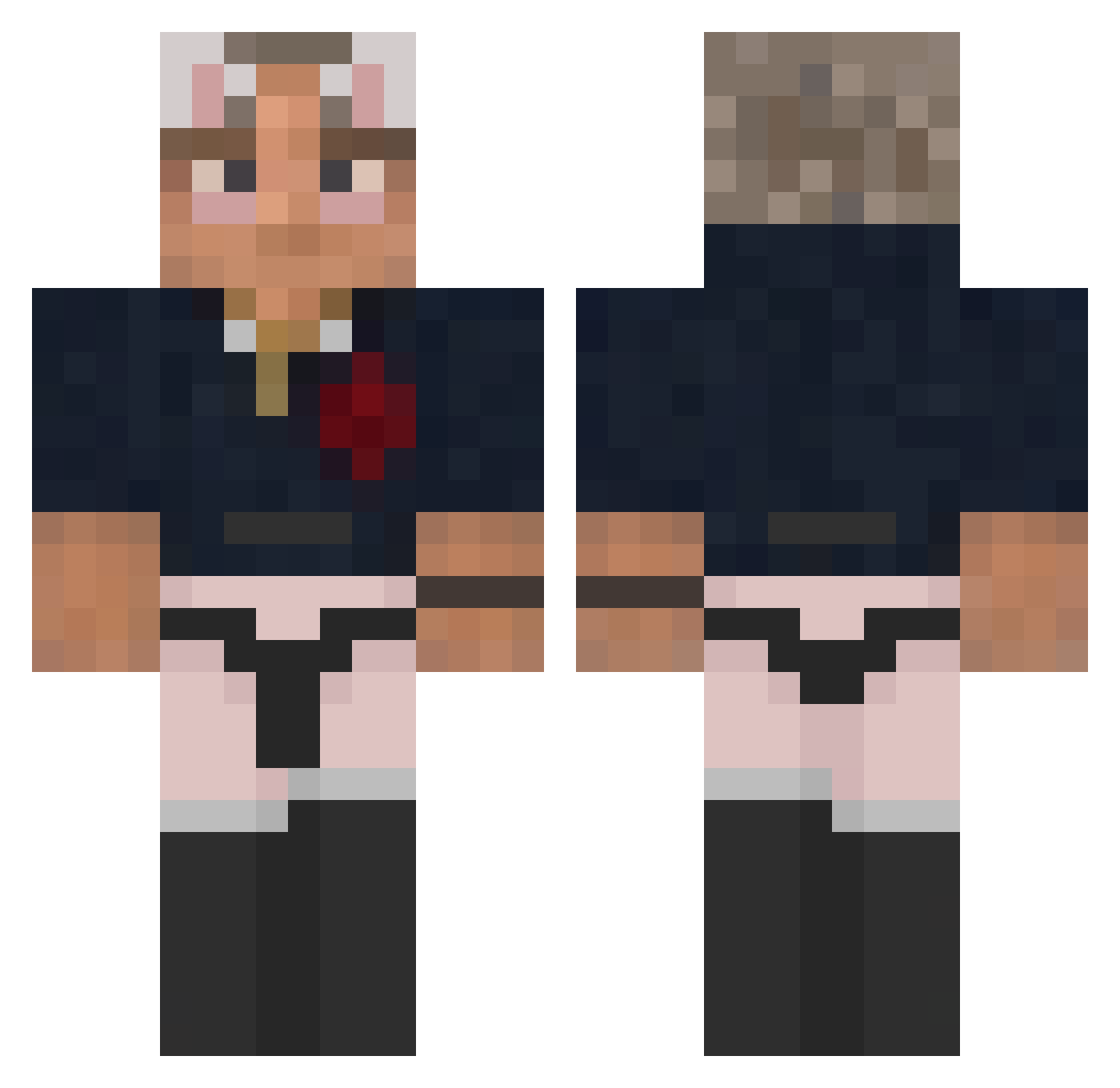 SrNeo2 Minecraft skin, front and back view