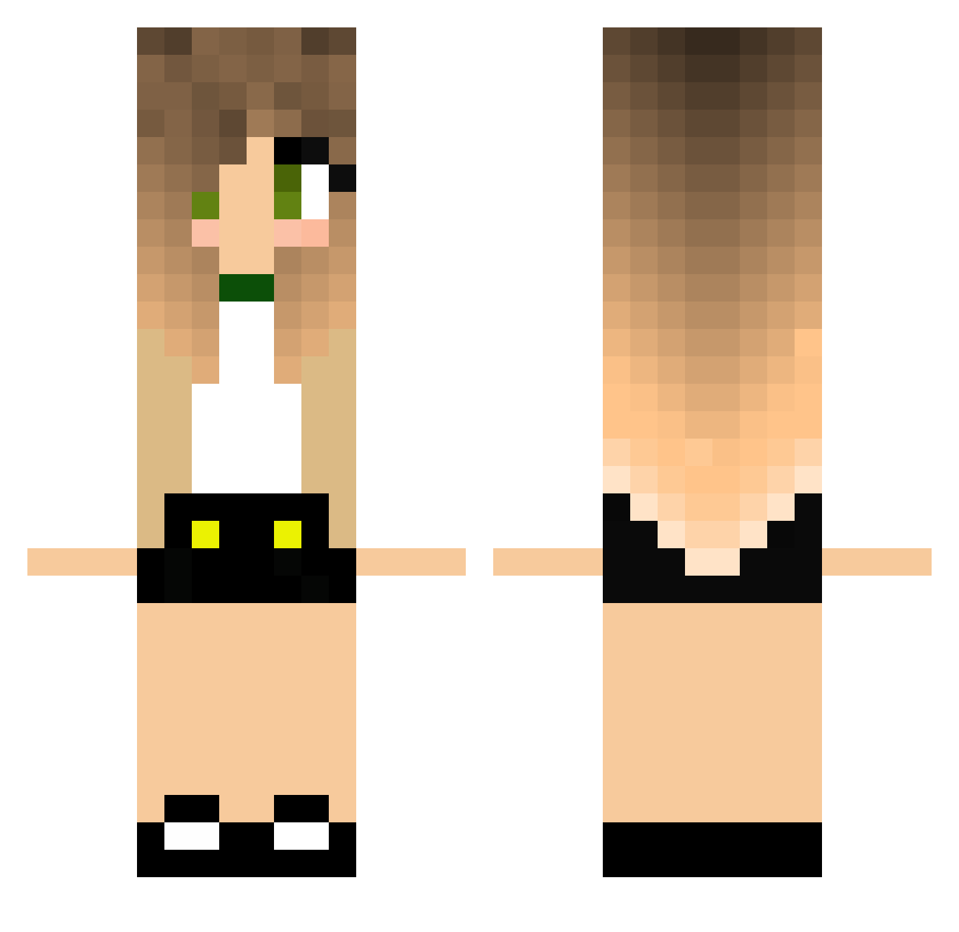 Zeck_Fear Minecraft skin, front and back view
