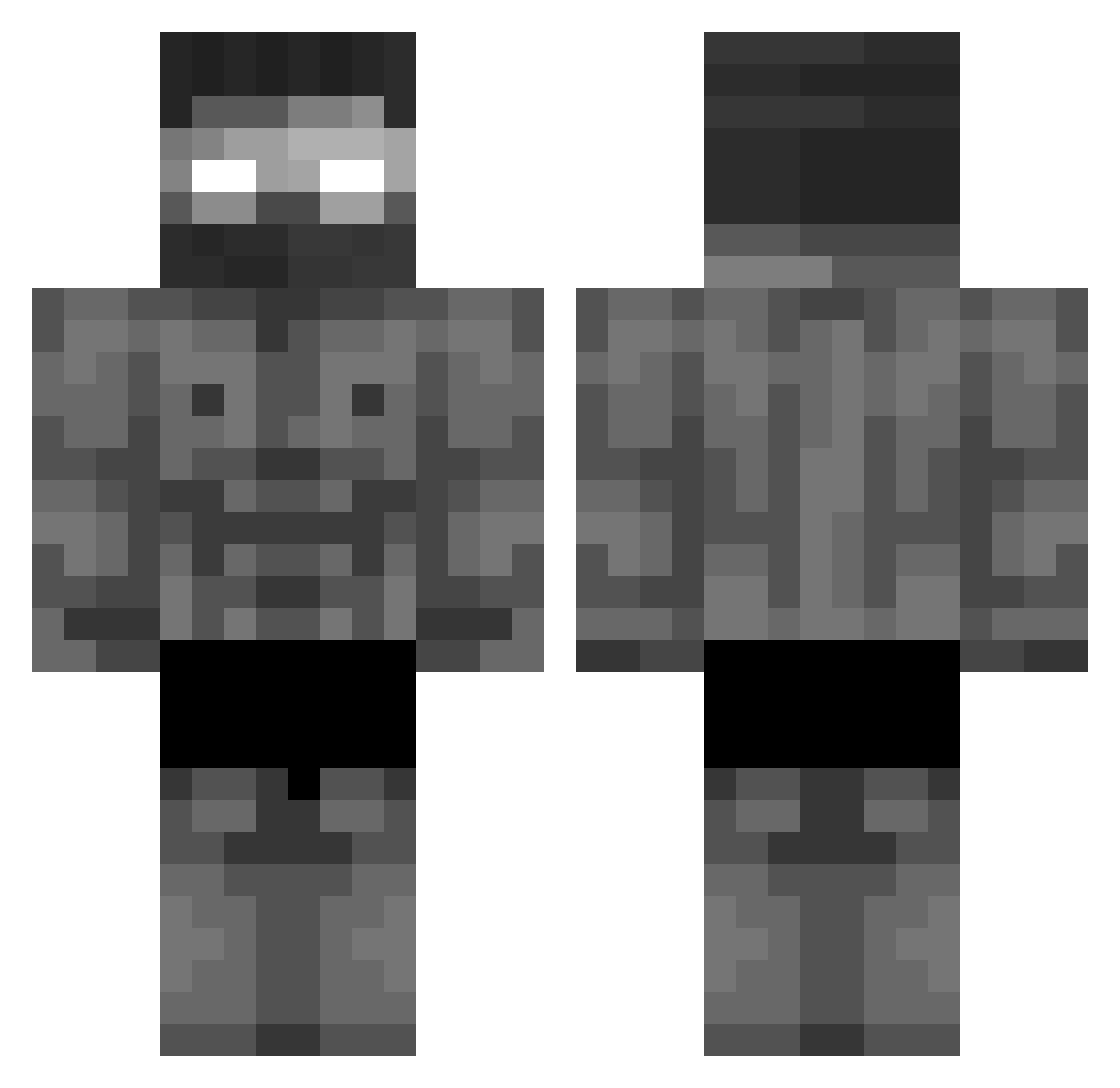 zUzI42 Minecraft skin, front and back view