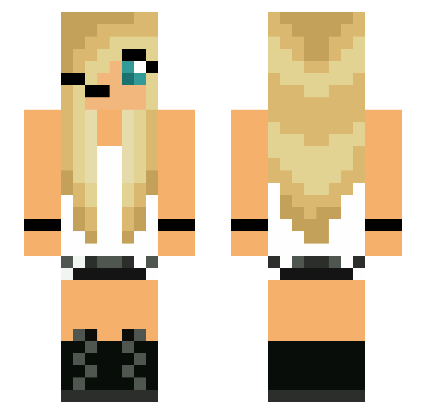 MyszekGlonojad Minecraft skin, front and back view
