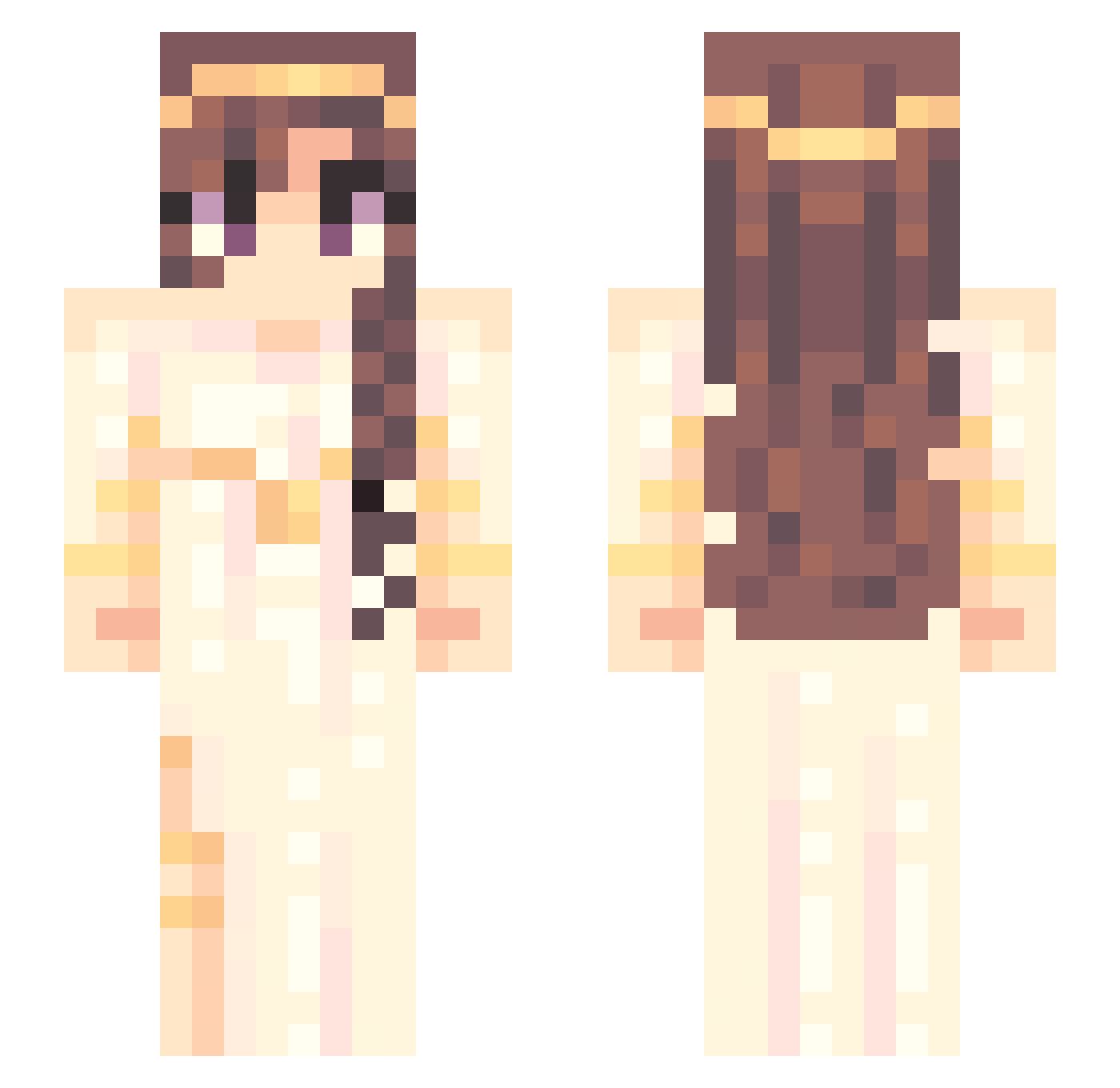 melomelomelo Minecraft skin, front and back view