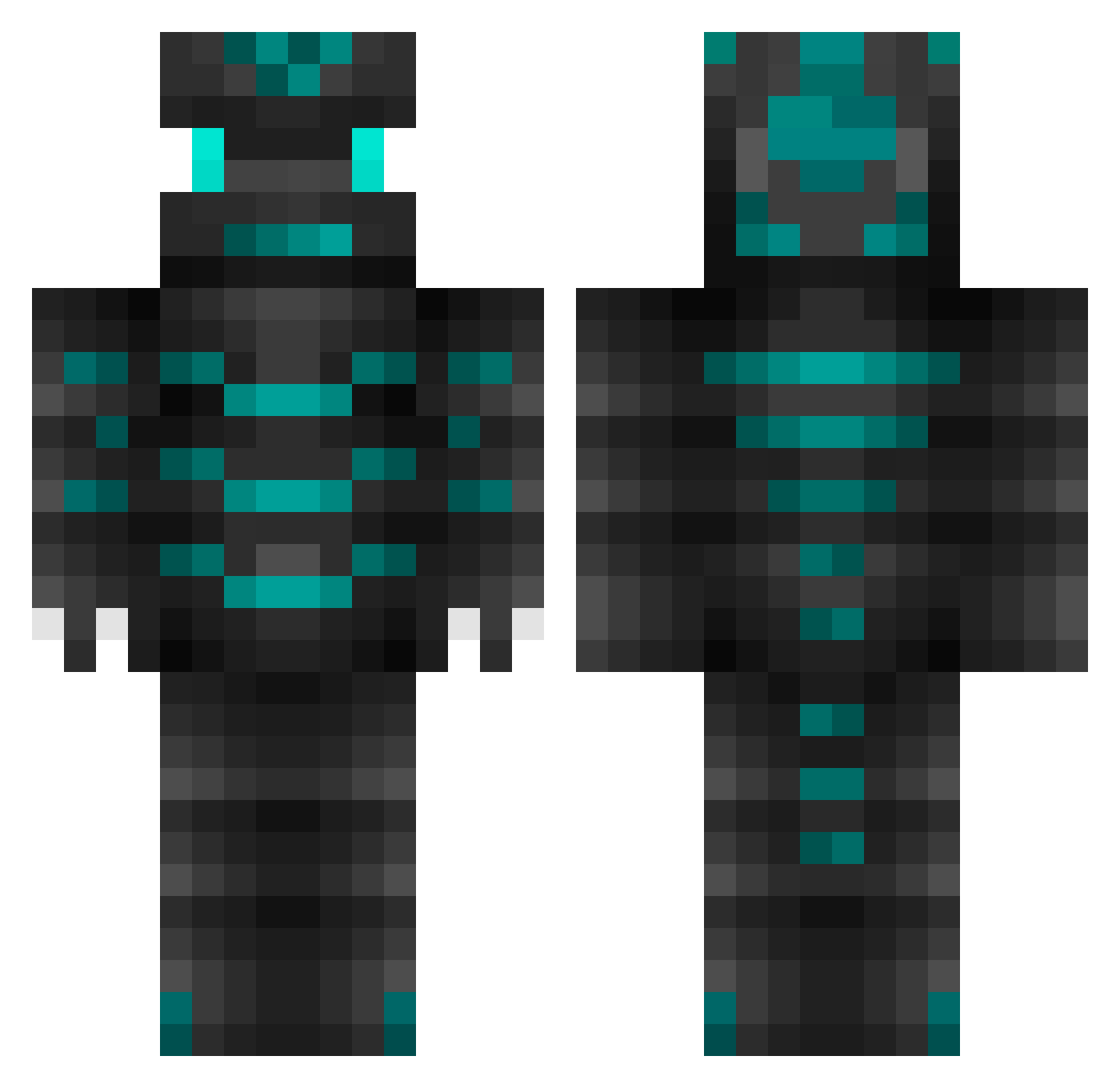 InternetLife Minecraft skin, front and back view