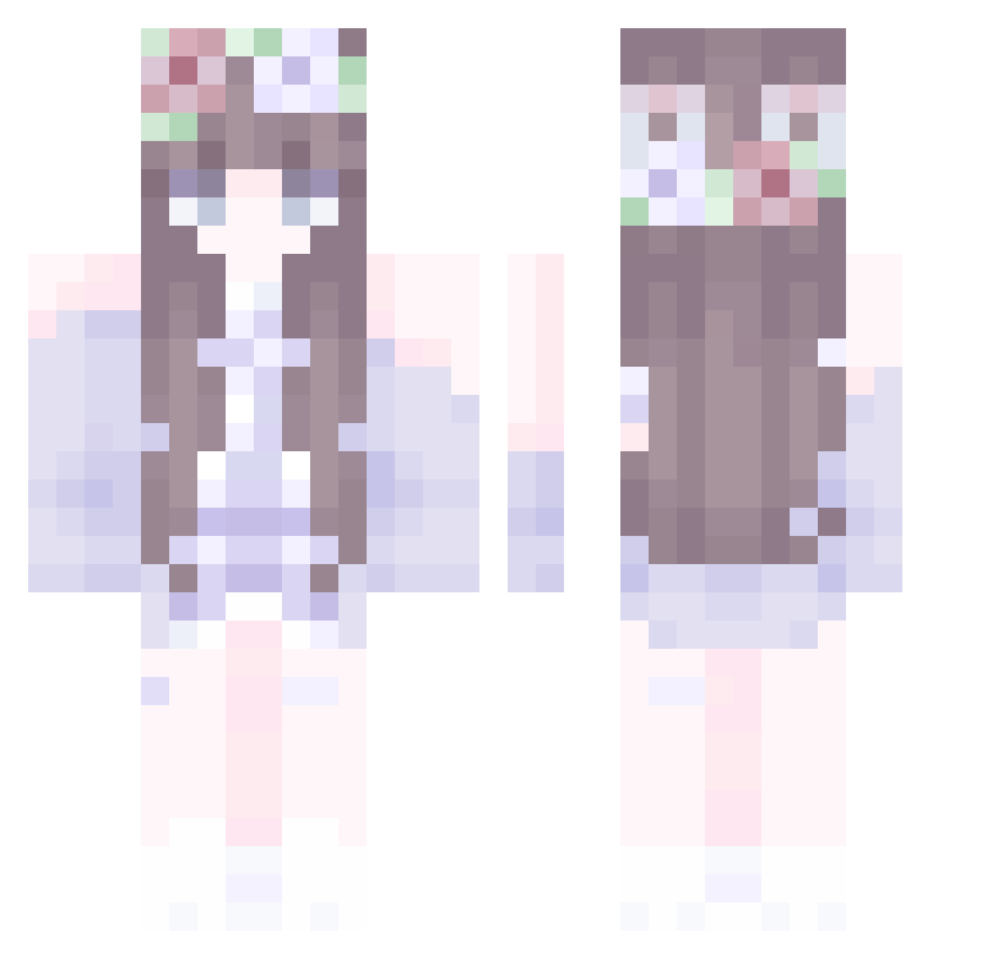 atoloxo Minecraft skin, front and back view