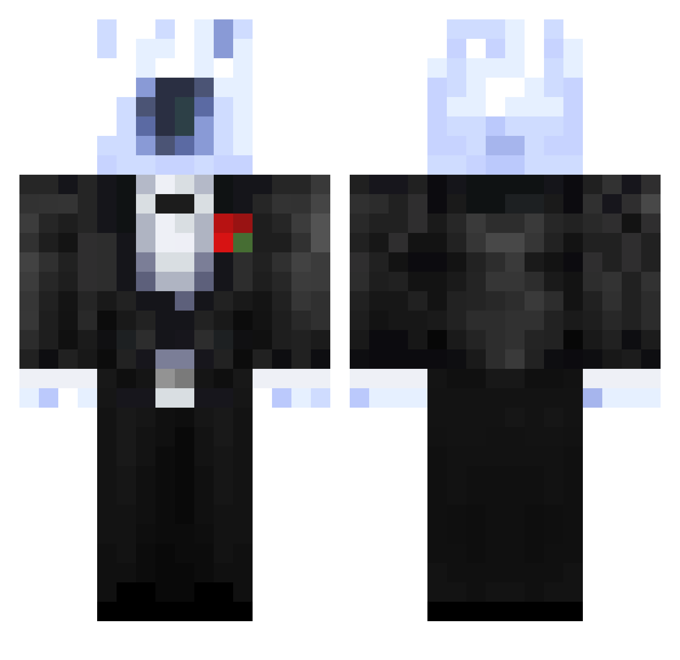 MrAnimator Minecraft skin, front and back view