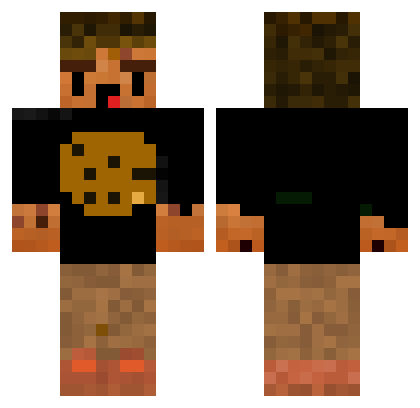 Donchin Minecraft skin, front and back view
