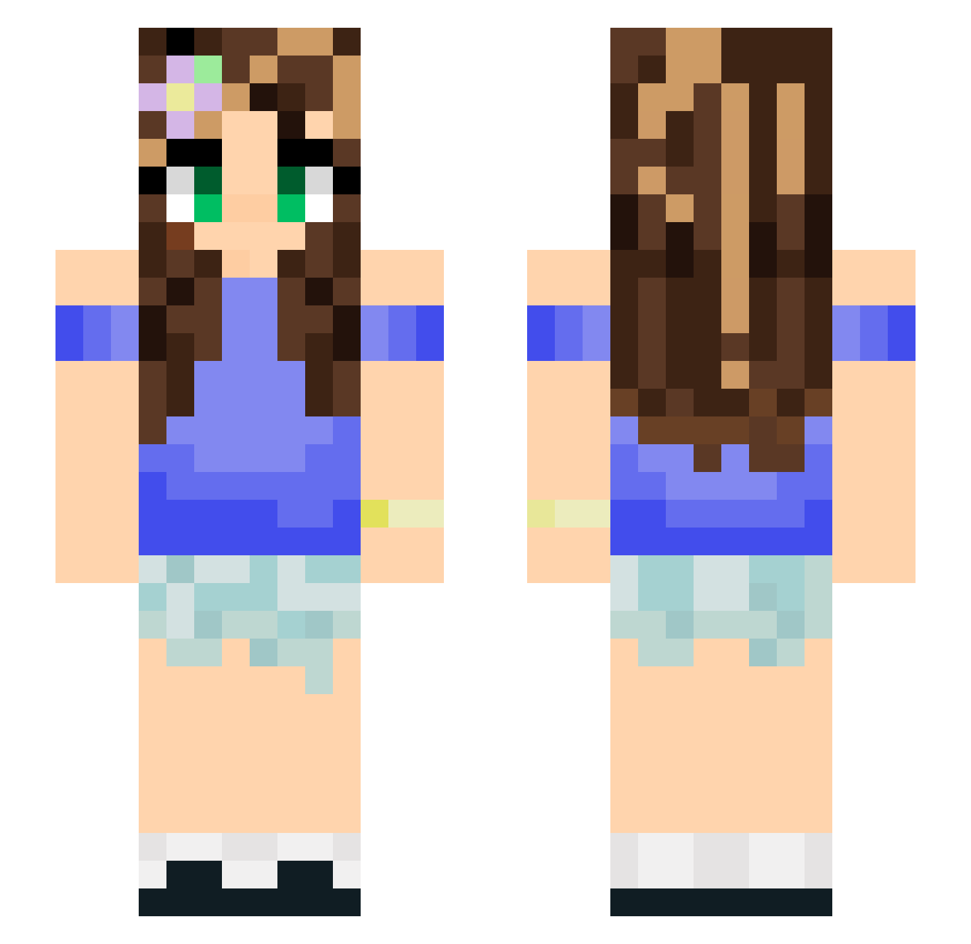 the_buff Minecraft skin, front and back view