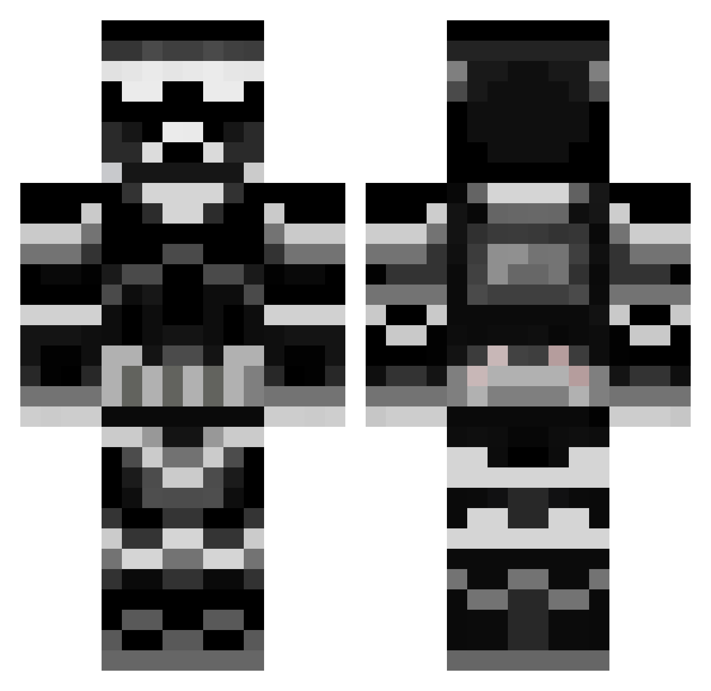 unspecifically Minecraft skin, front and back view
