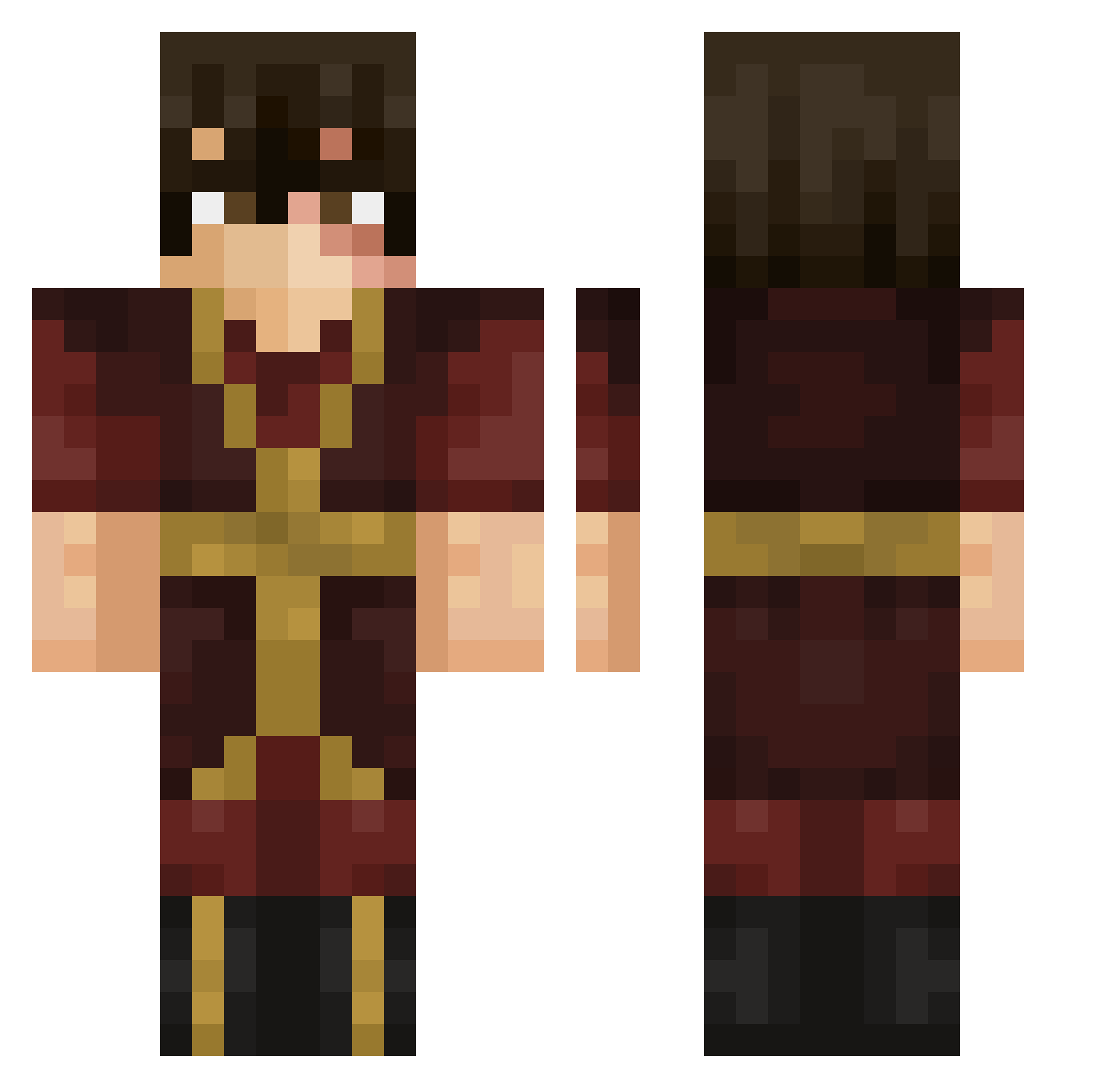 TaiTheGoat Minecraft skin, front and back view