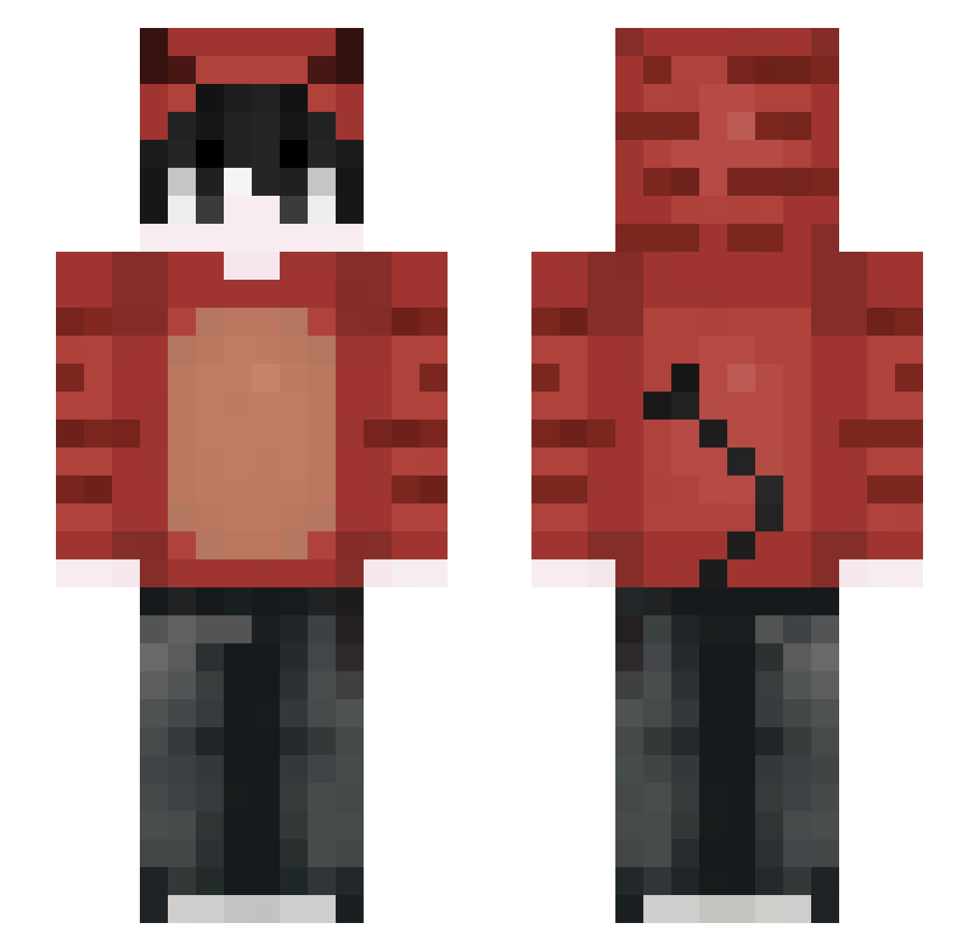 luvau Minecraft skin, front and back view