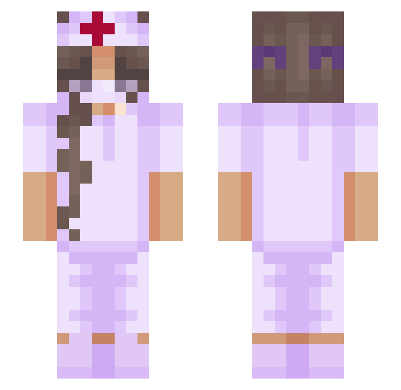 pipeloris Minecraft skin, front and back view