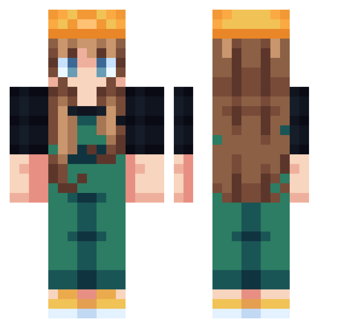 Lanterski Minecraft skin, front and back view