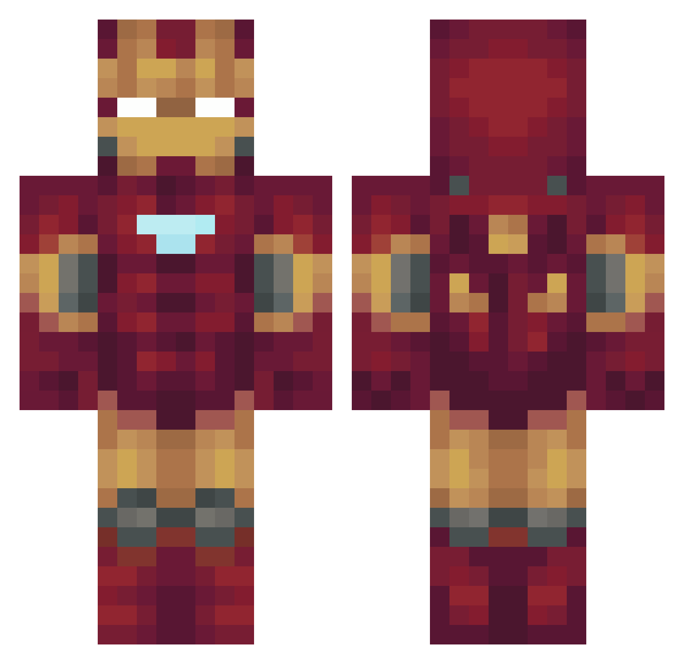 sassov Minecraft skin, front and back view
