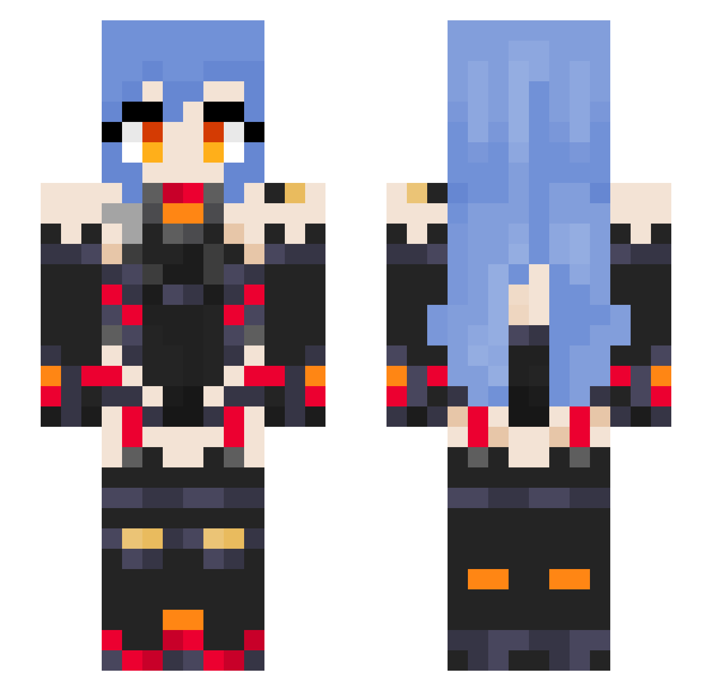 Toro__Chan Minecraft skin, front and back view