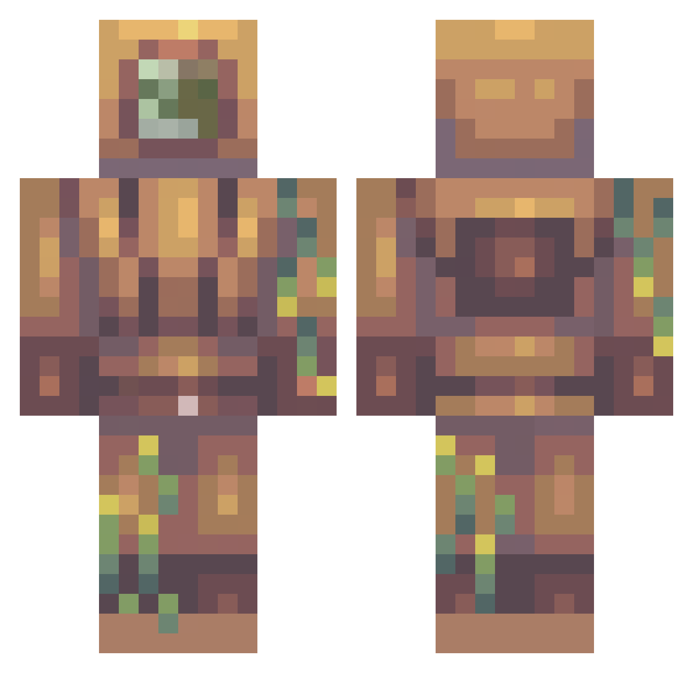 oguz22 Minecraft skin, front and back view