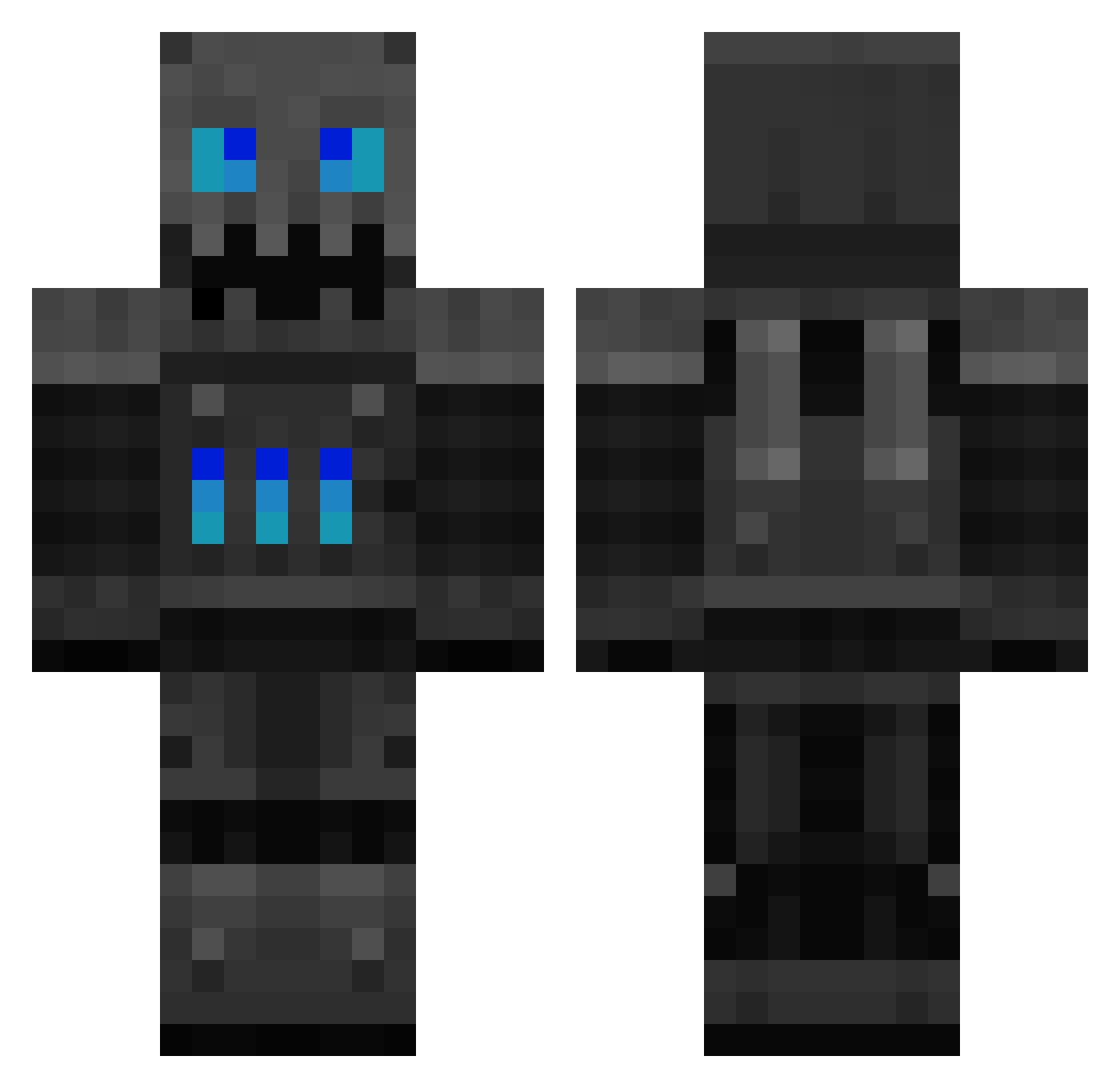Wafflegamer251 Minecraft skin, front and back view