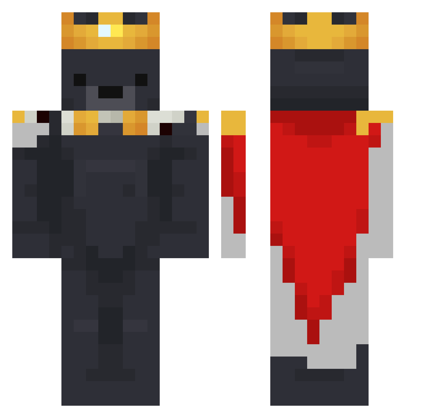 SadHyperinon Minecraft skin, front and back view