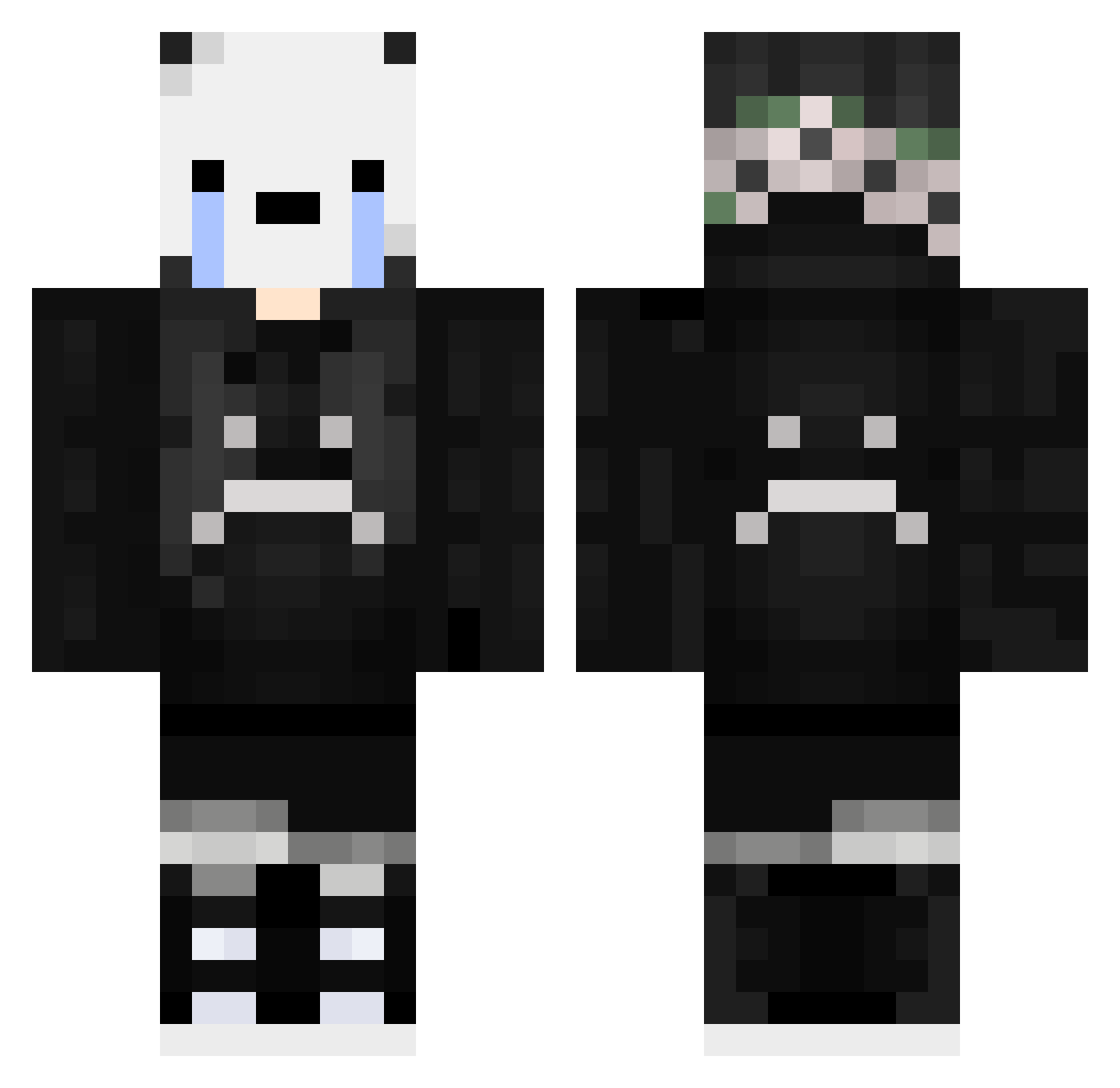 SMOCKER Minecraft skin, front and back view