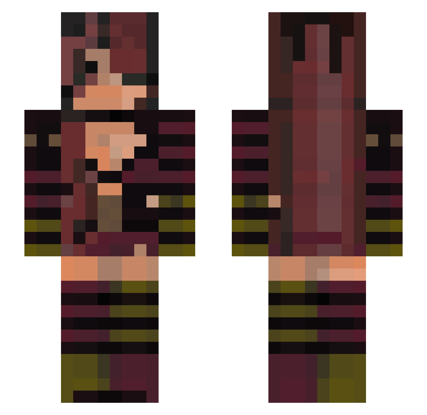 Aimi_Bean Minecraft skin, front and back view