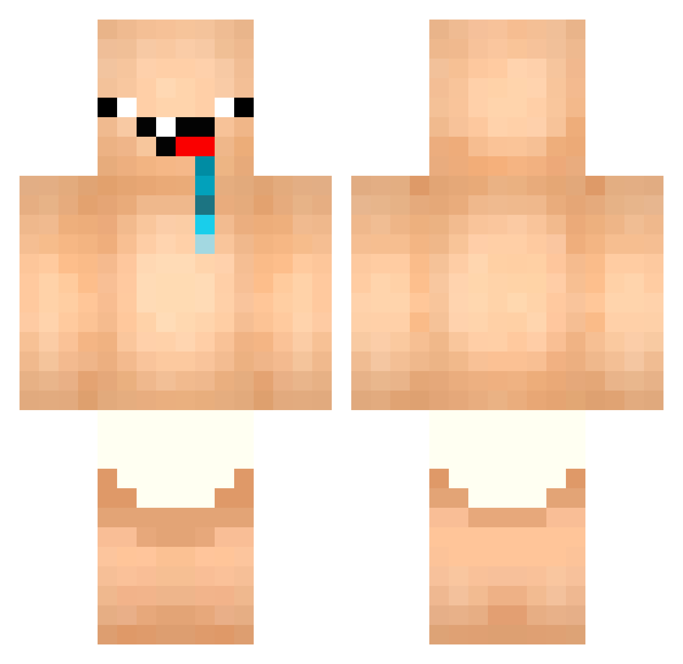 XenosiA Minecraft skin, front and back view