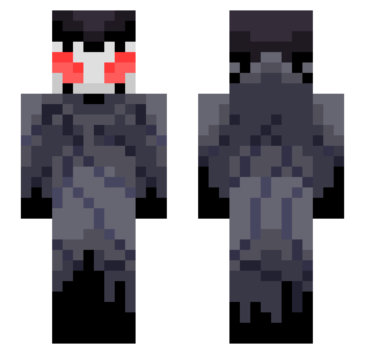RedTornado5000 Minecraft skin, front and back view