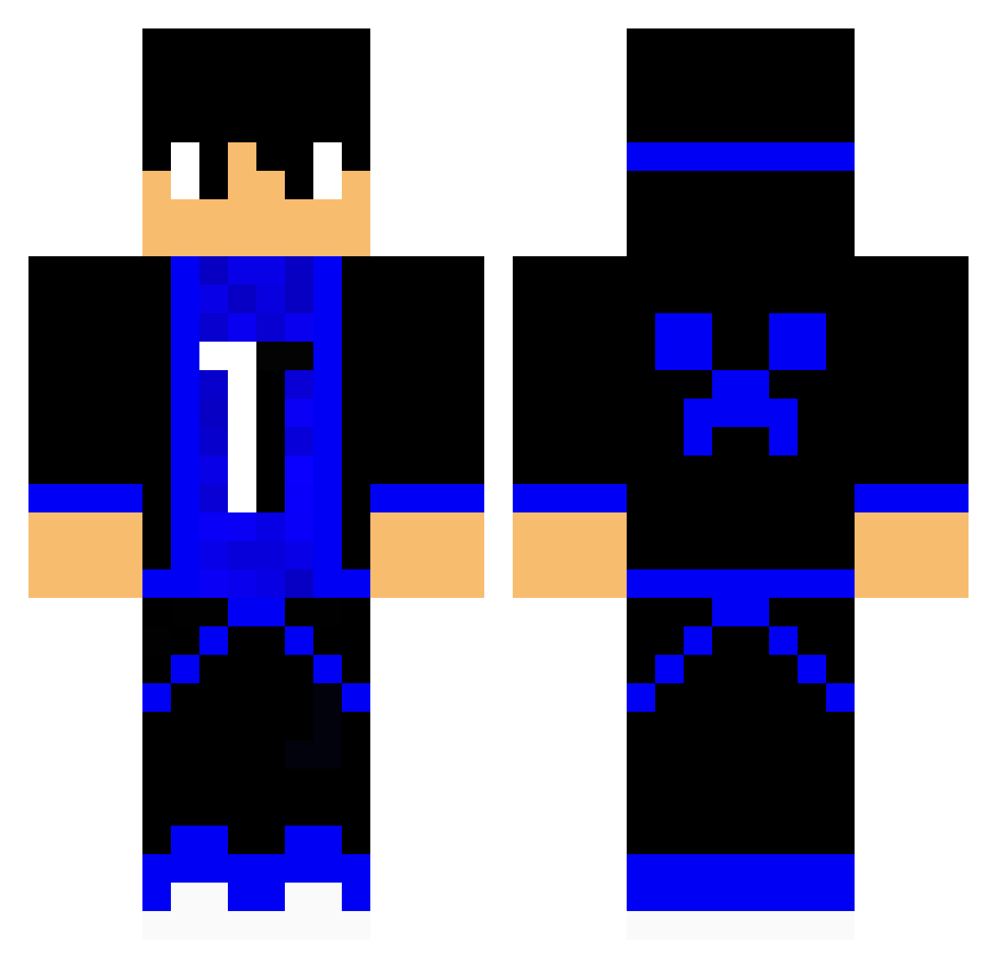 TrayzerMC Minecraft skin, front and back view