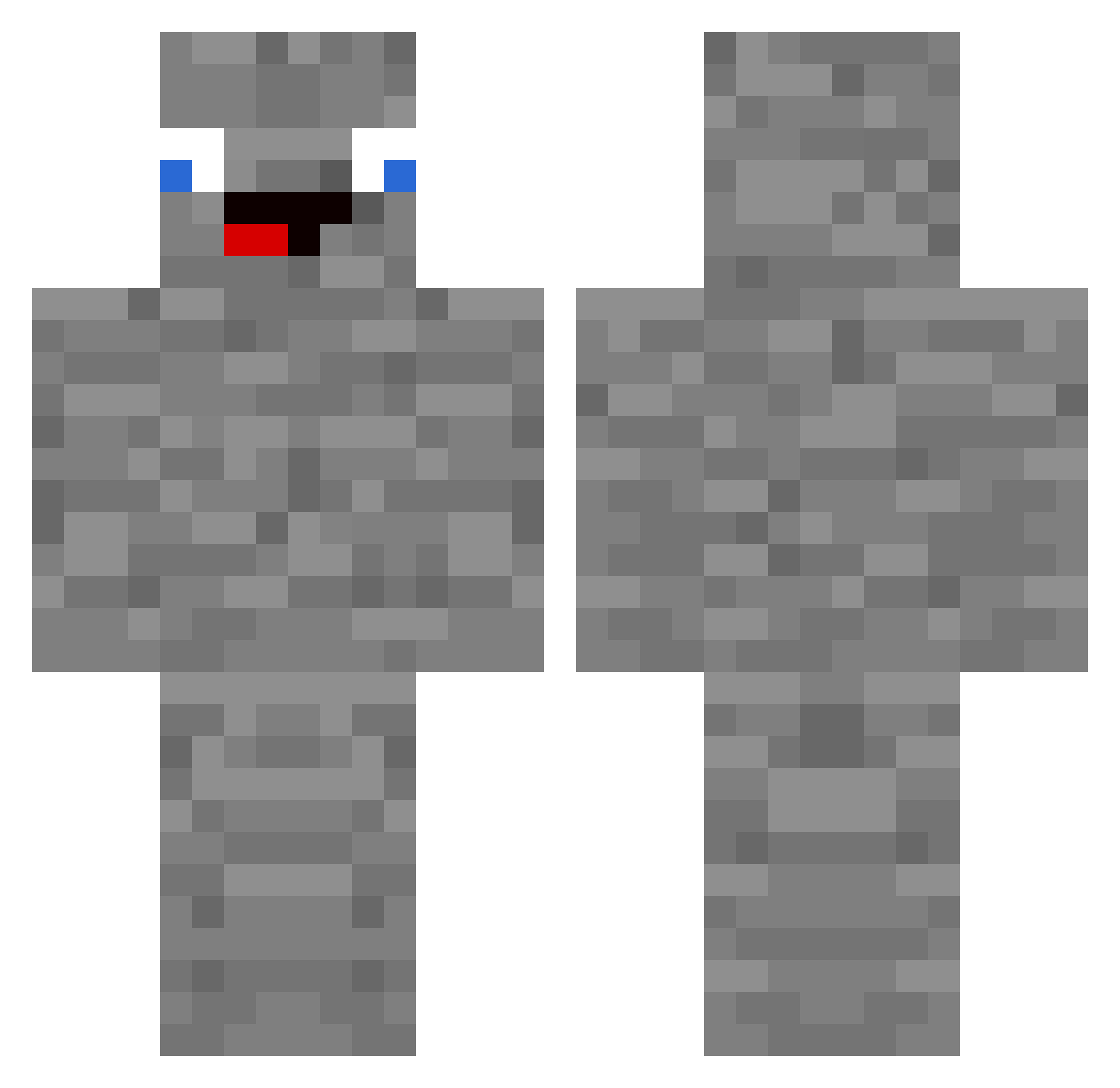 cyberinfty Minecraft skin, front and back view