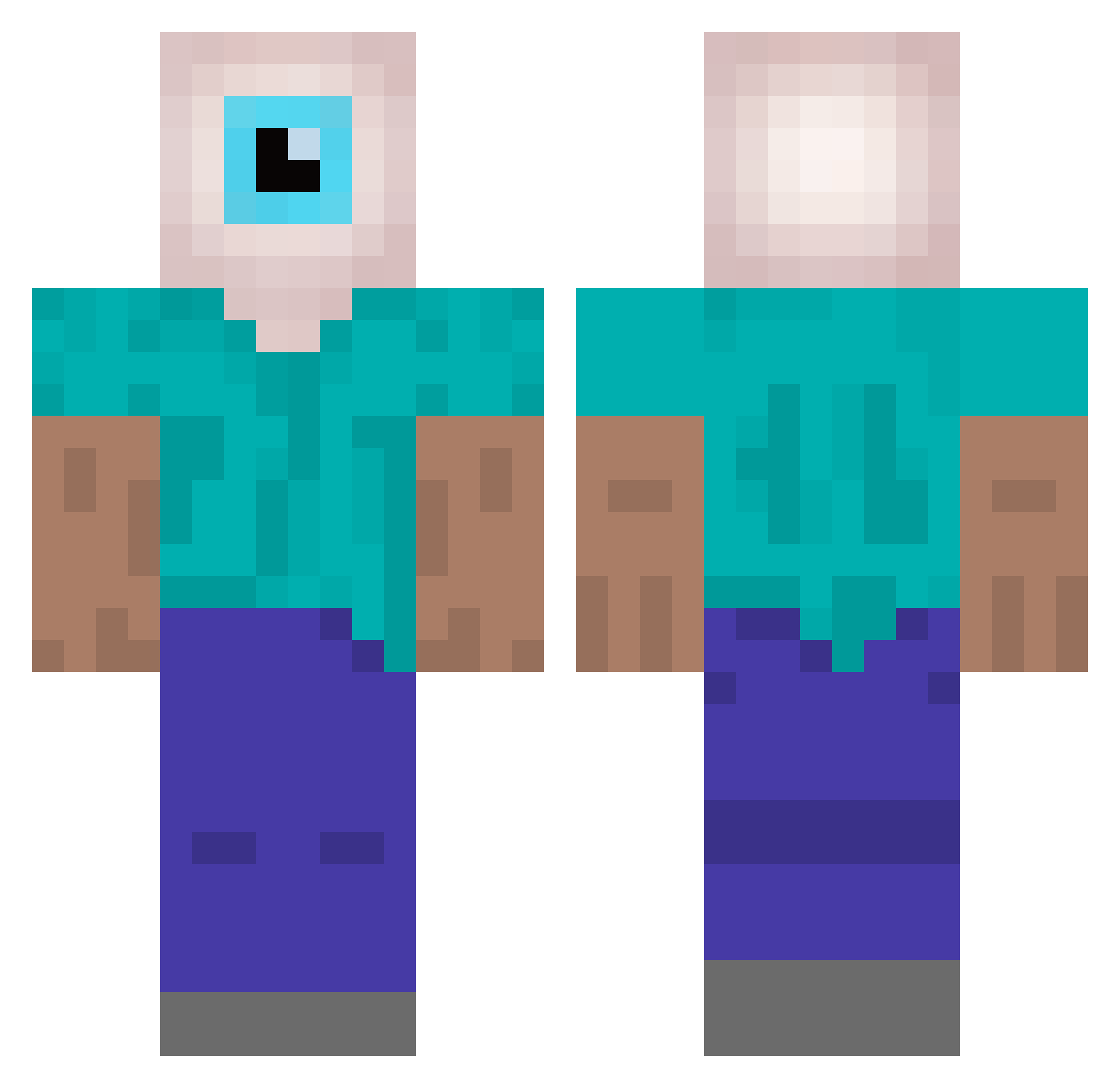 RileyWilston Minecraft skin, front and back view