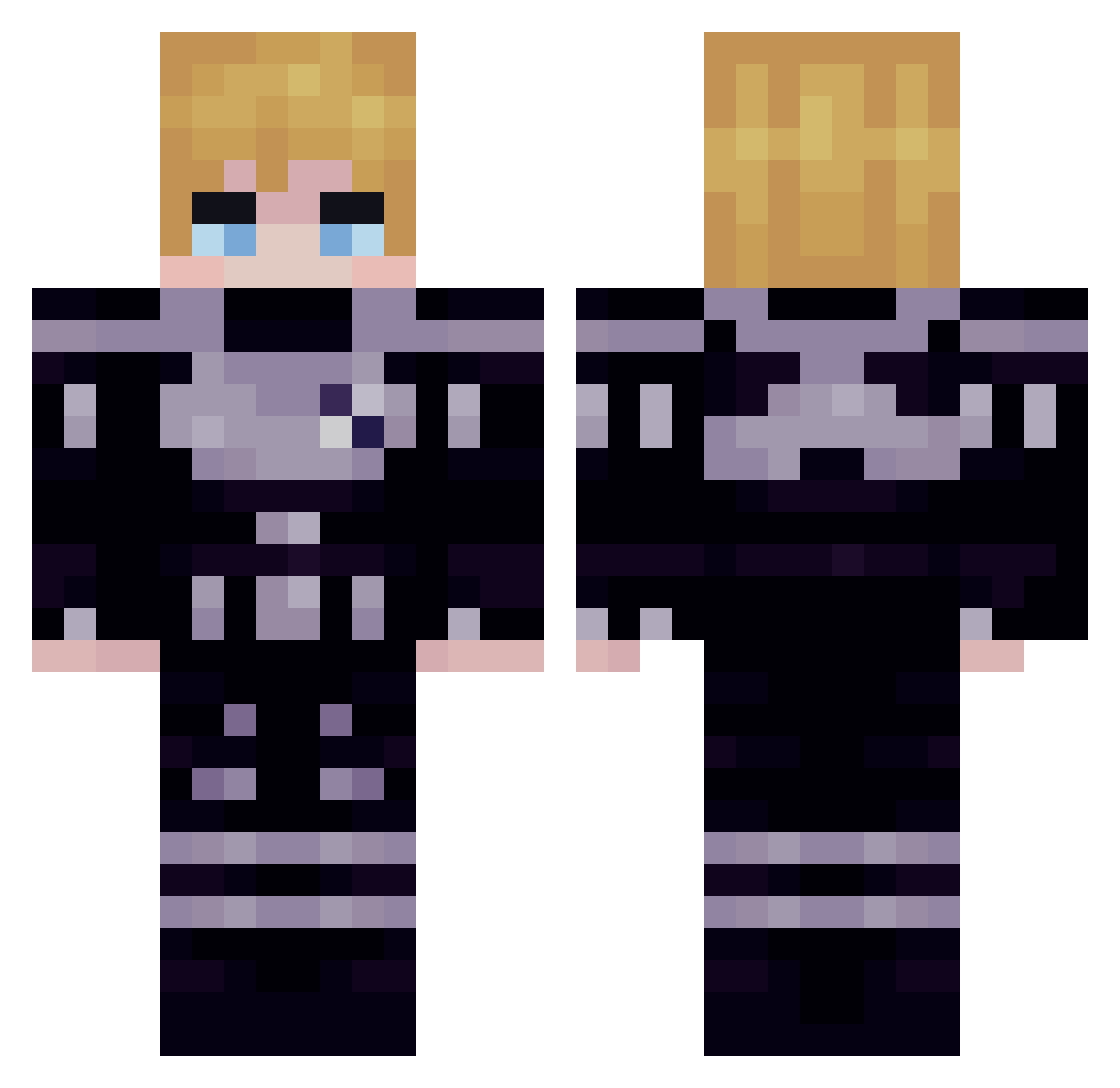 nxsro Minecraft skin, front and back view