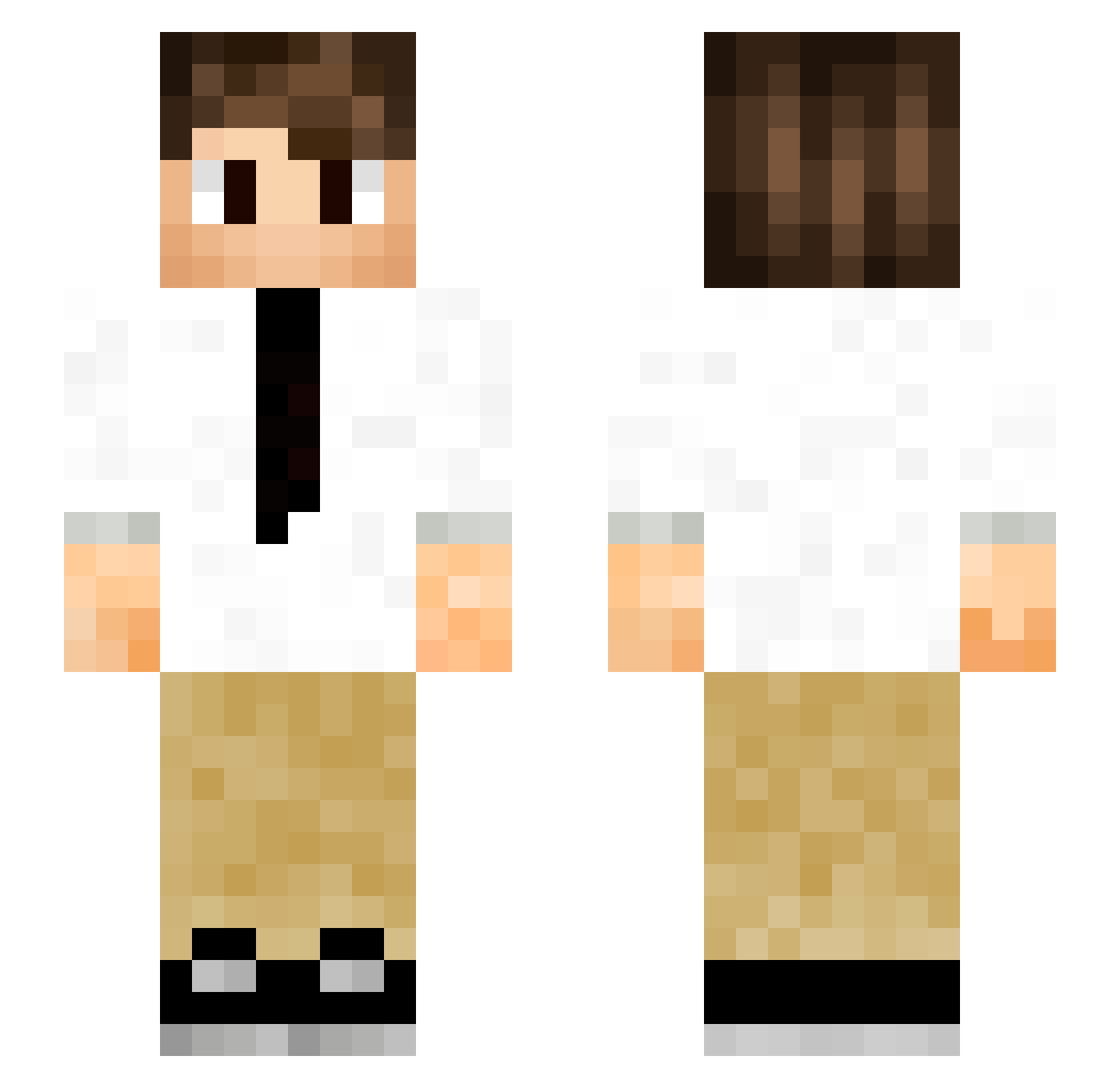 WARRIOR5V Minecraft skin, front and back view