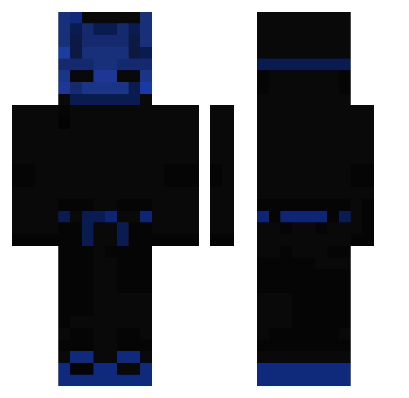 tepda Minecraft skin, front and back view
