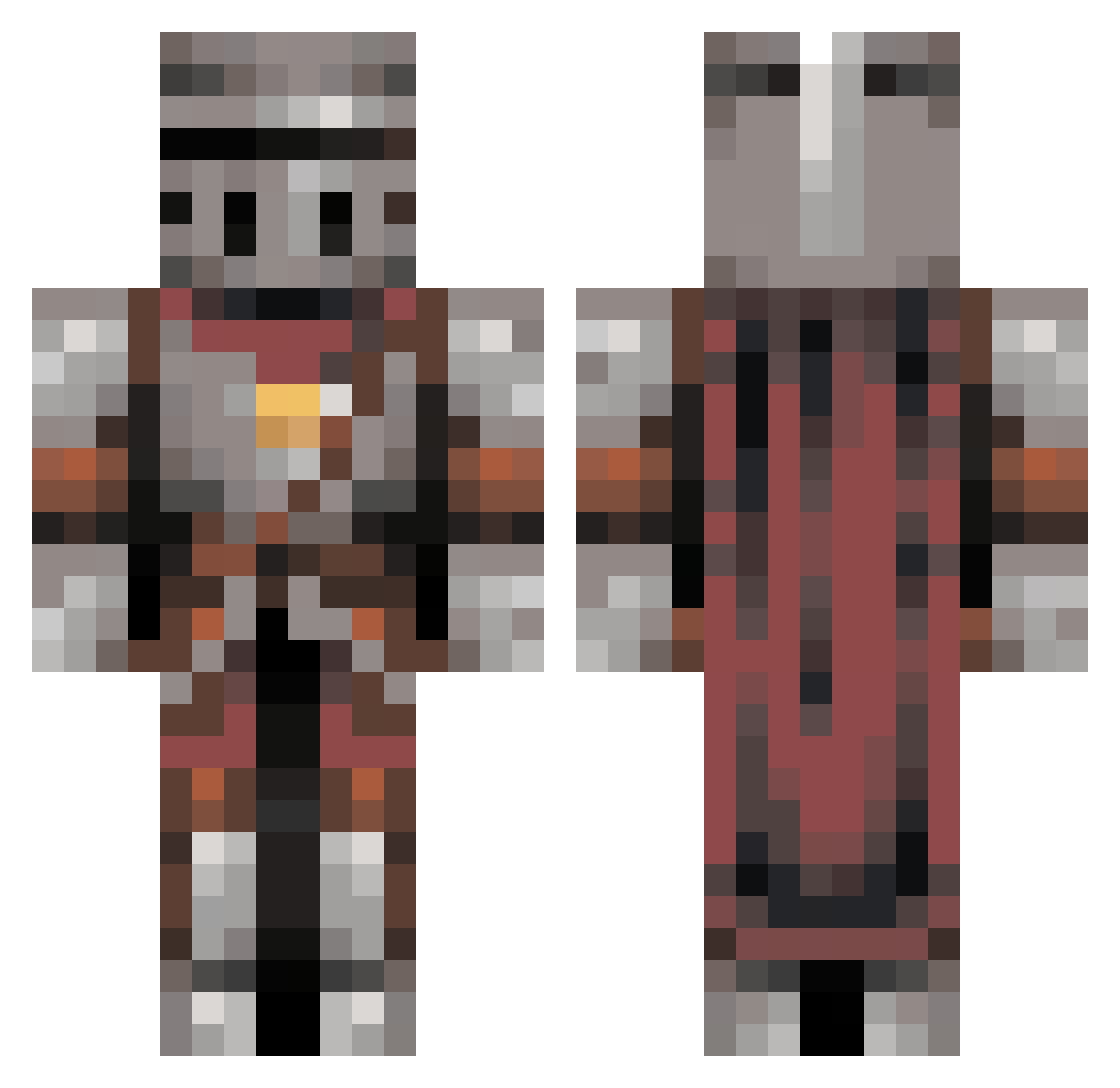 Shrudz_ Minecraft skin, front and back view