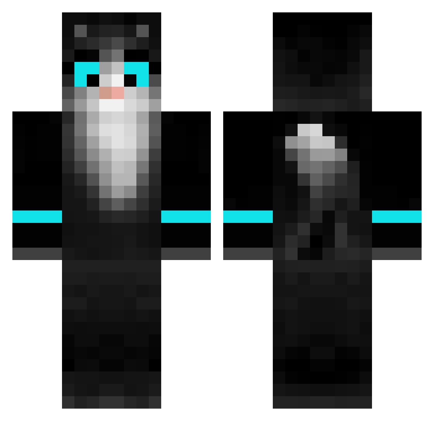 xc00per Minecraft skin, front and back view