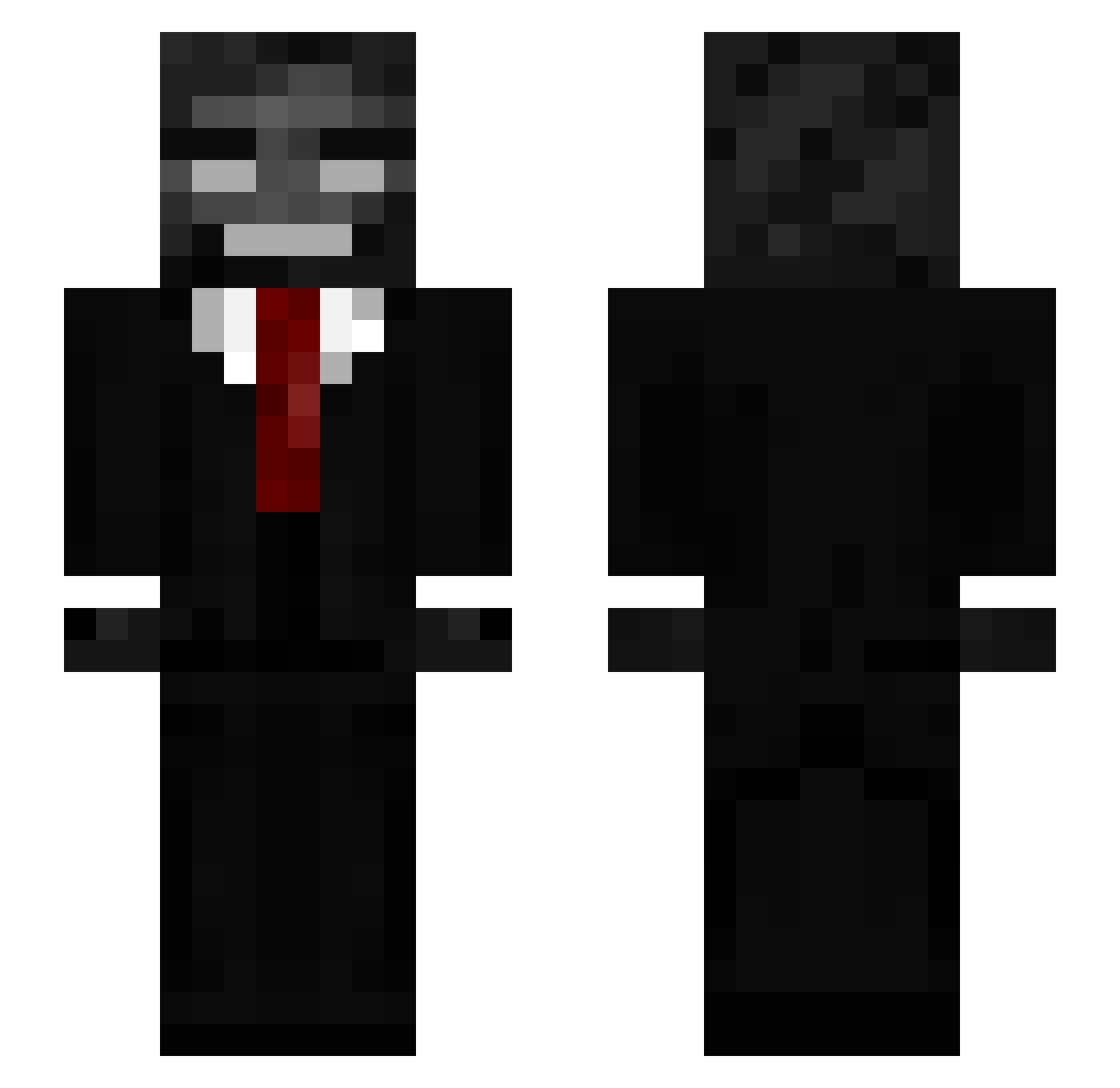 Tilts Minecraft skin, front and back view