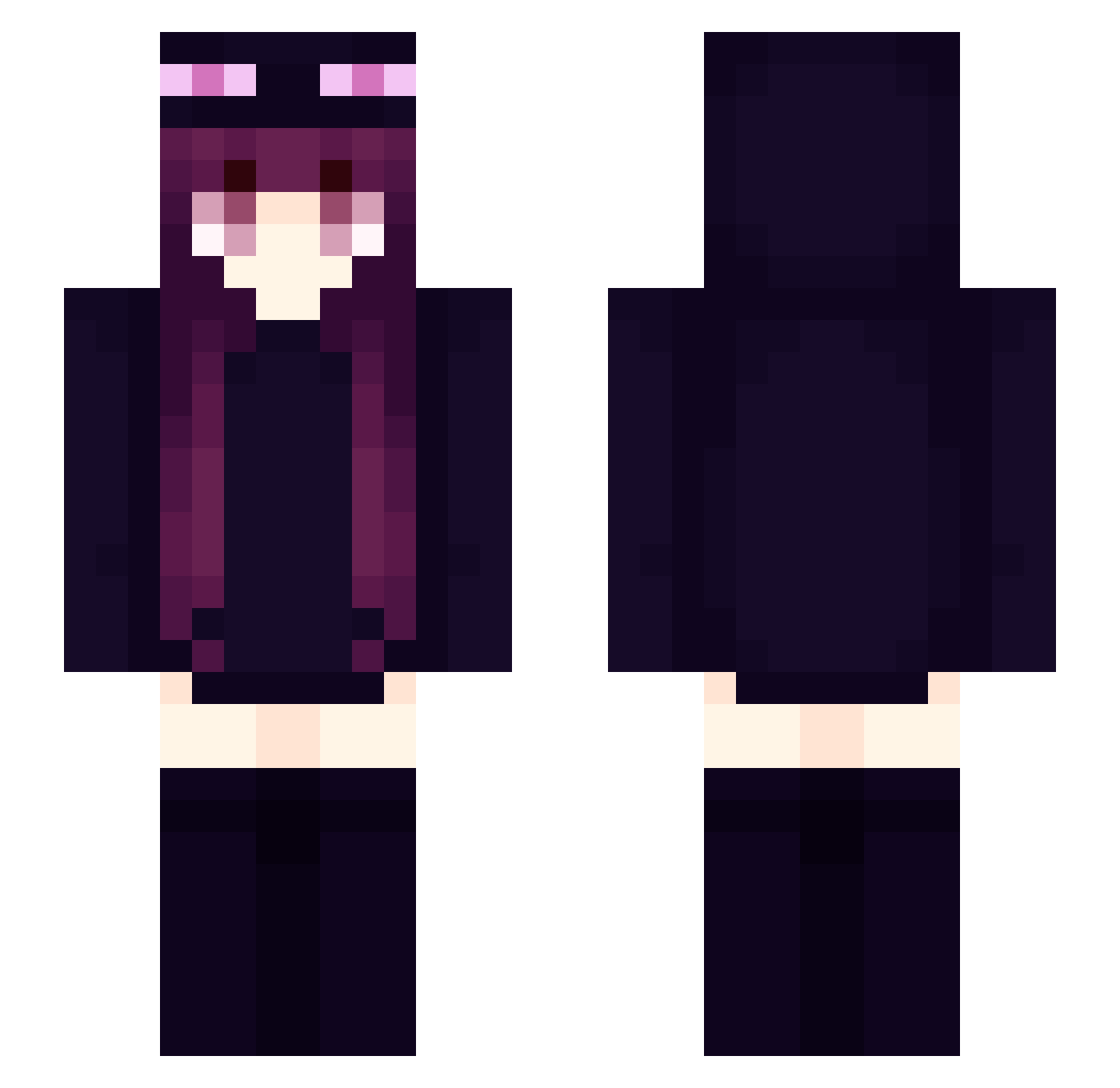 Im7k7k Minecraft skin, front and back view