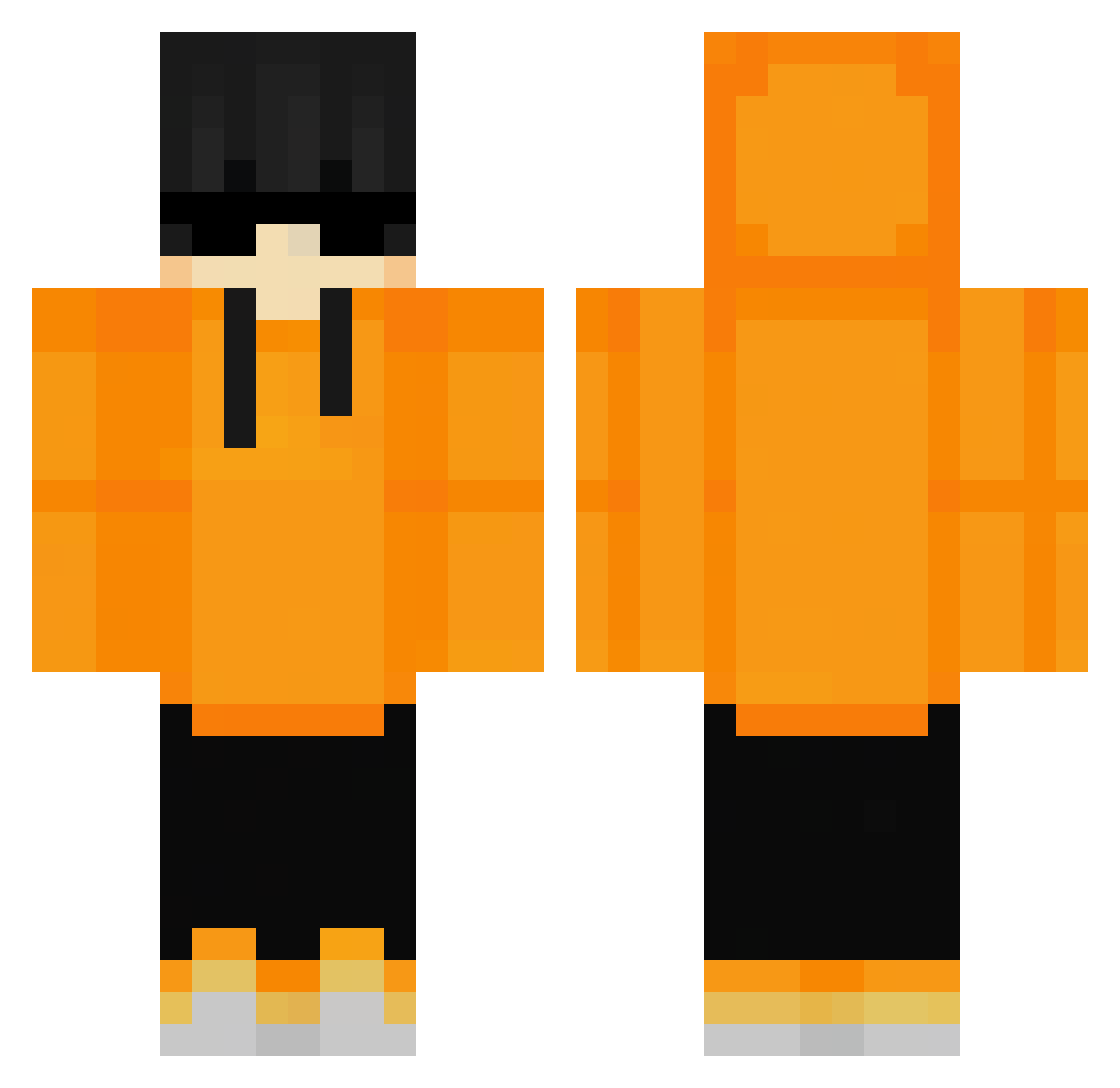 GamerRizo Minecraft skin, front and back view