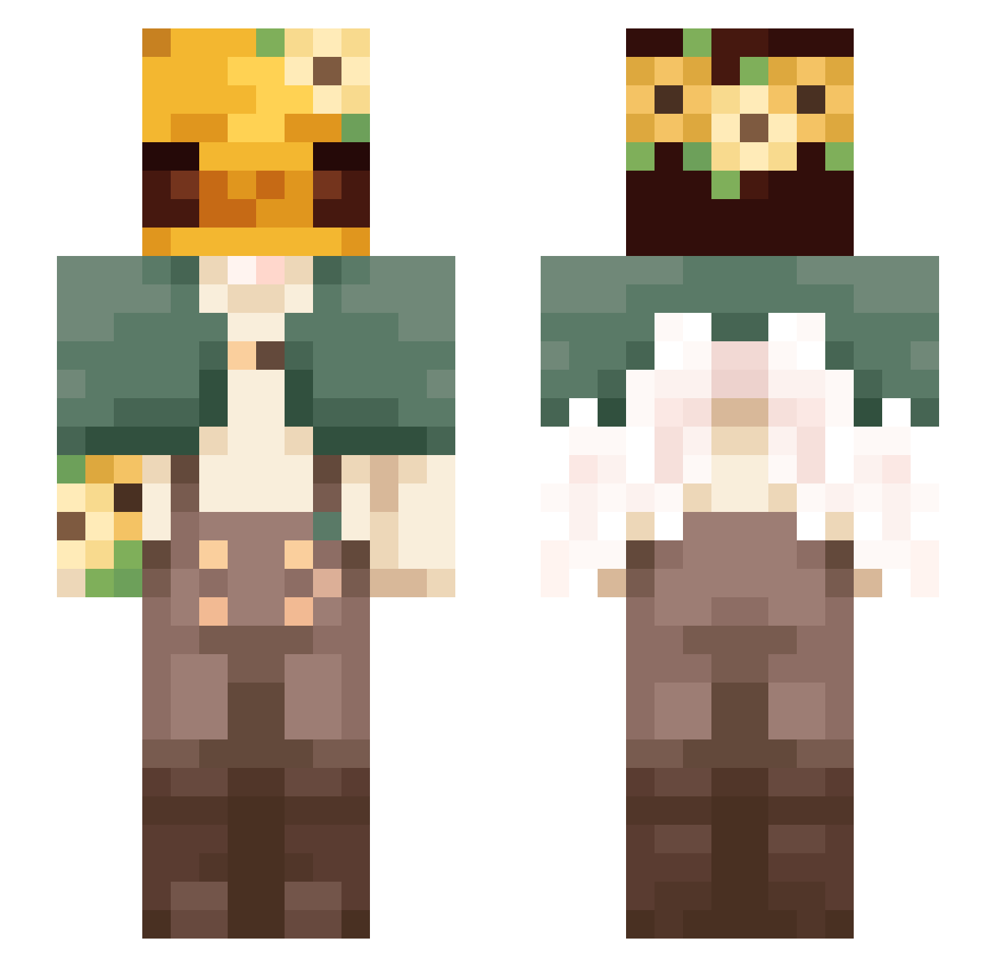 v_ito Minecraft skin, front and back view