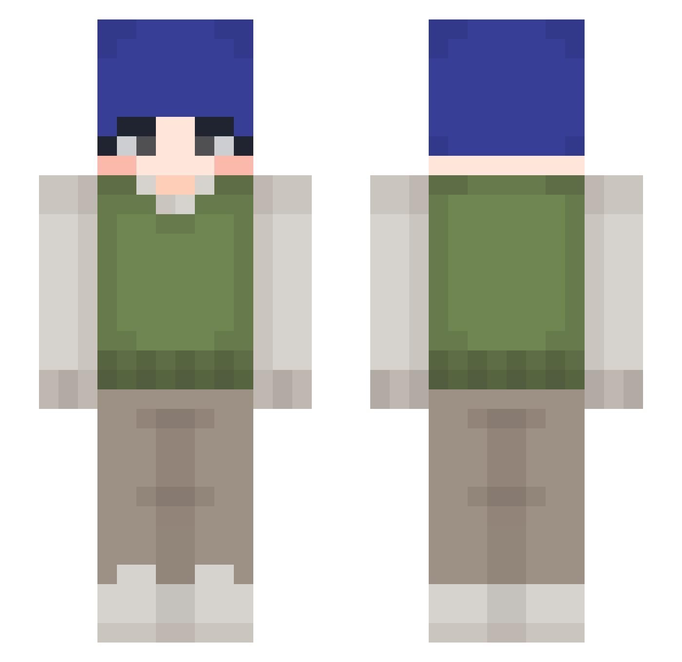 wavedochi Minecraft skin, front and back view
