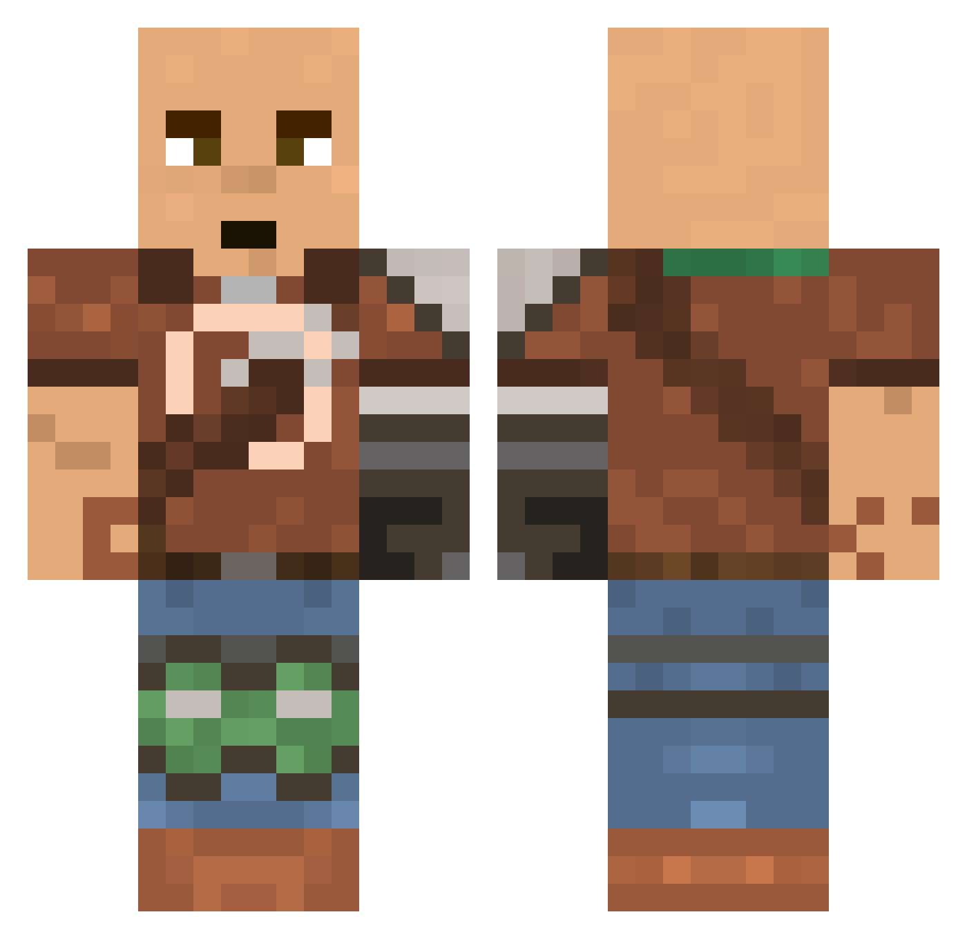 A2YO Minecraft skin, front and back view