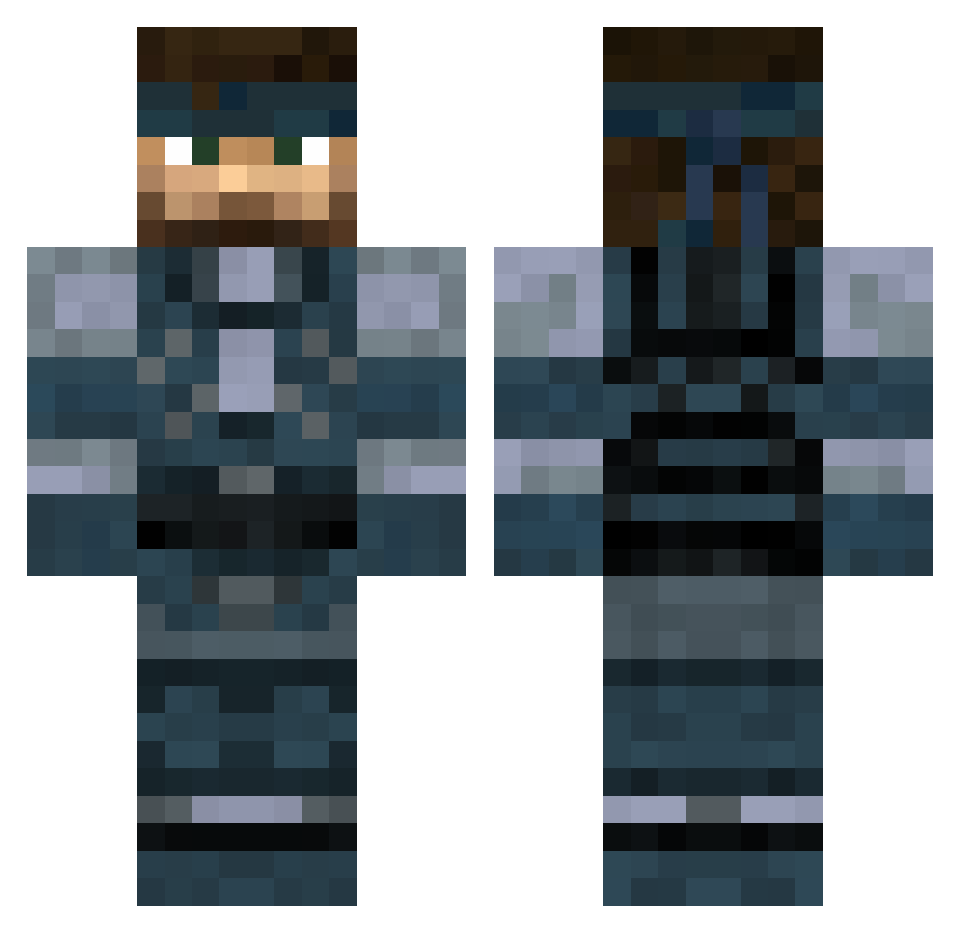 Narrates Minecraft skin, front and back view