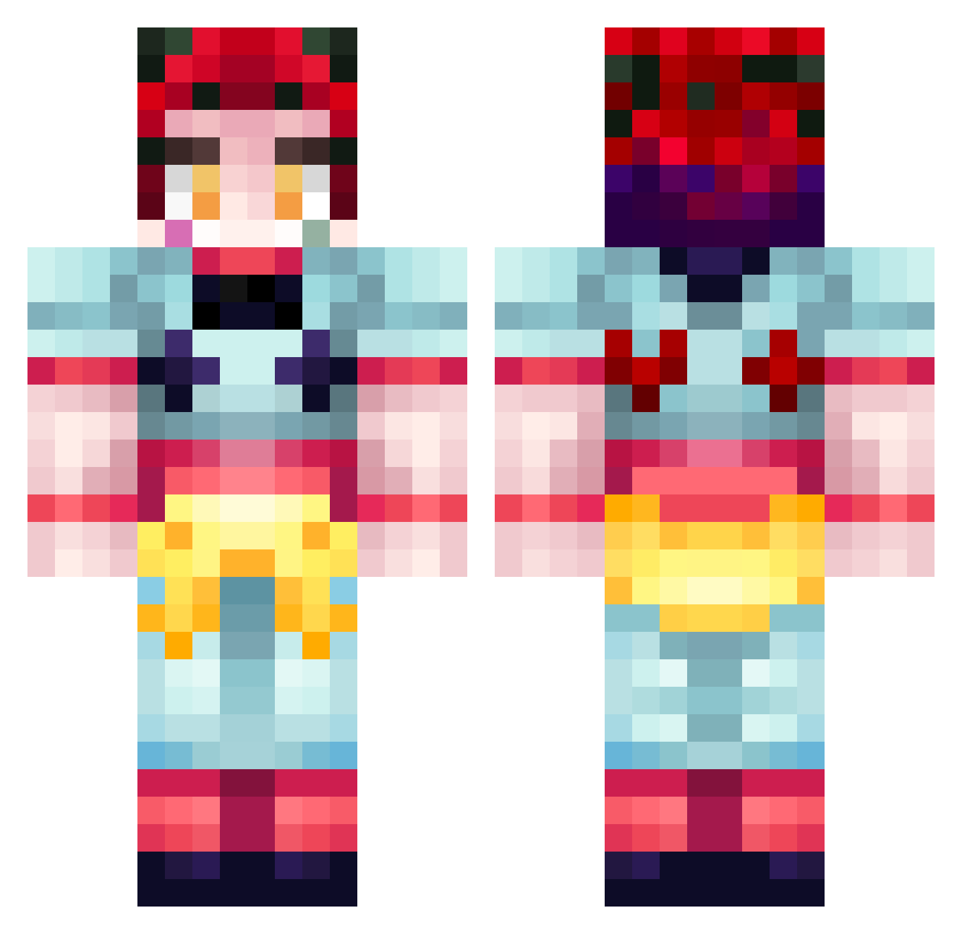 Theemim Minecraft skin, front and back view