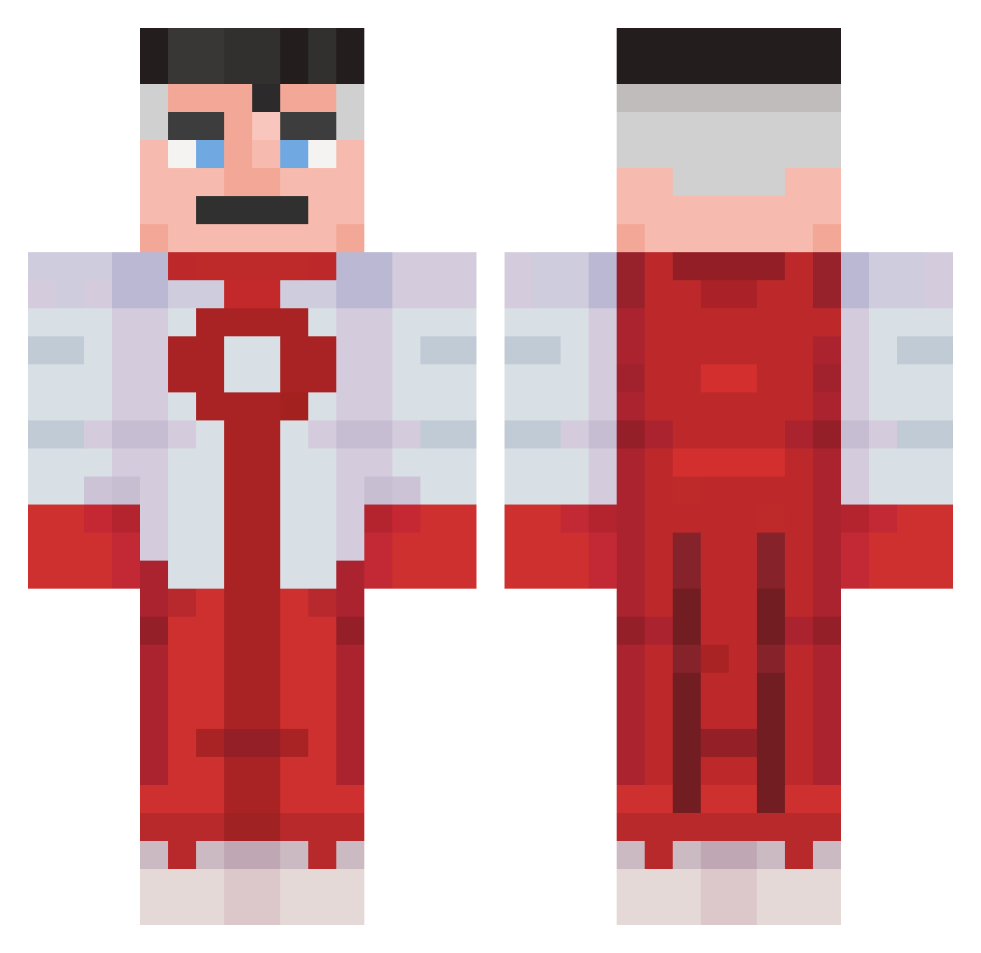 A4R4VV Minecraft skin, front and back view